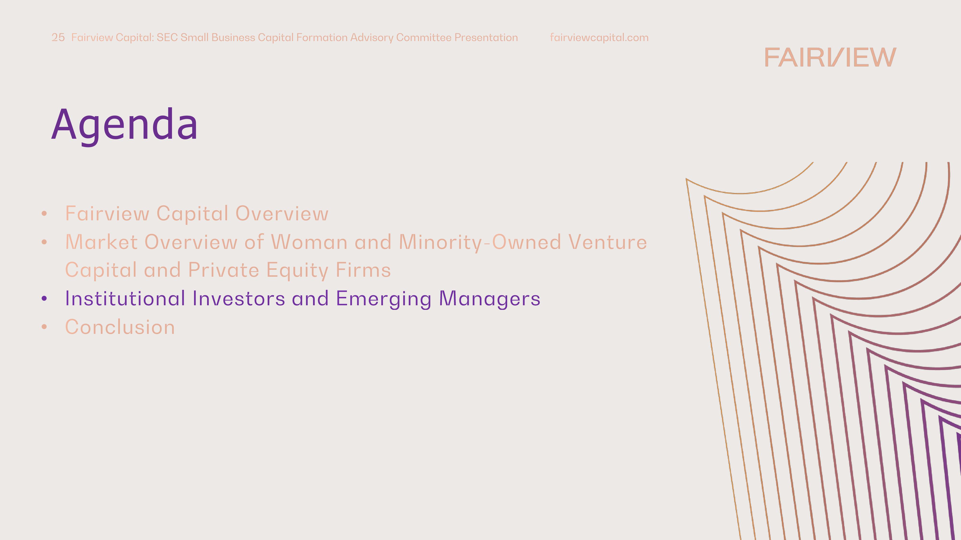 Perspectives on Diverse and Emerging Manager Investing In Venture Capital and Private Equity slide image #25