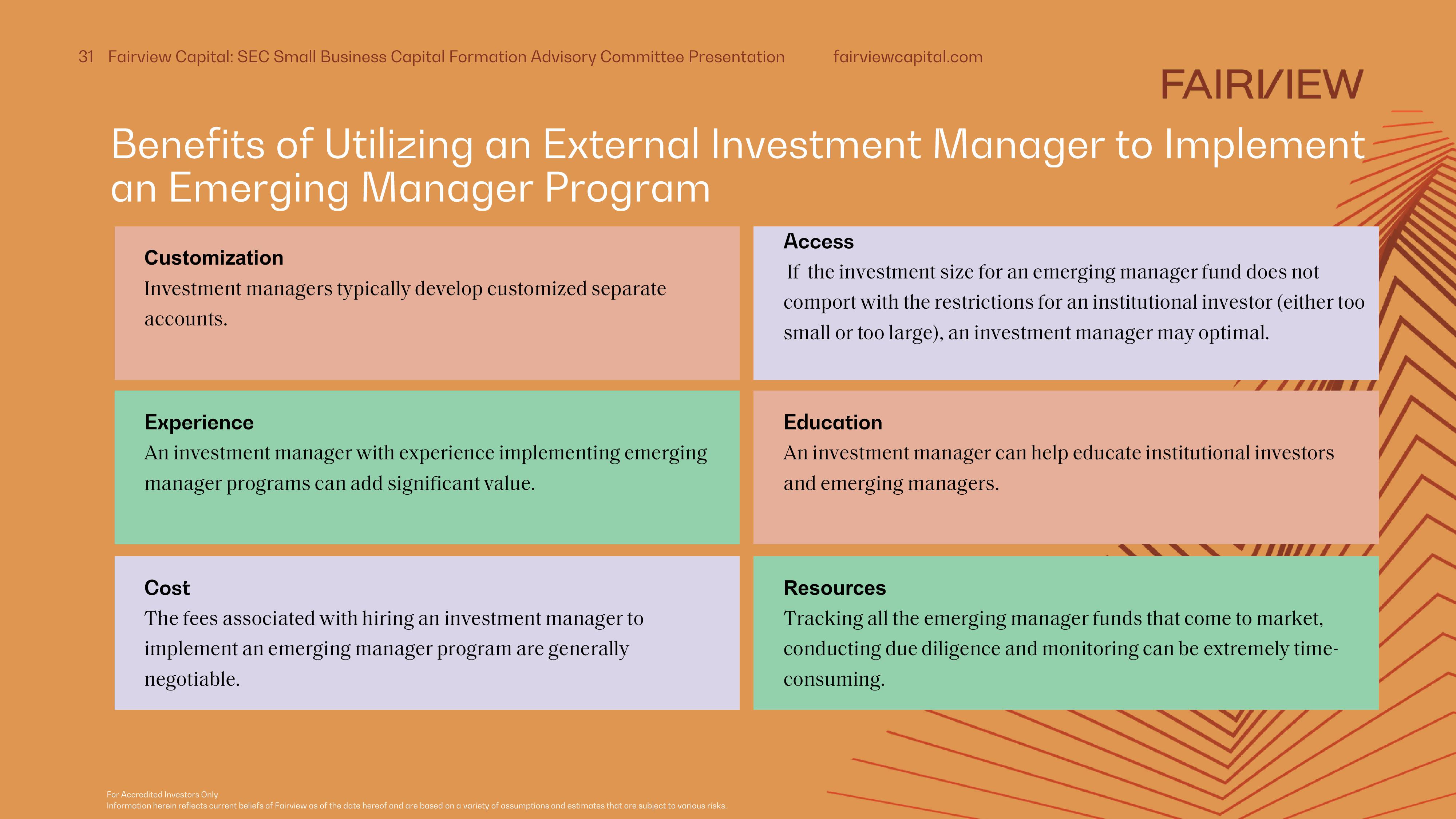 Perspectives on Diverse and Emerging Manager Investing In Venture Capital and Private Equity slide image #31