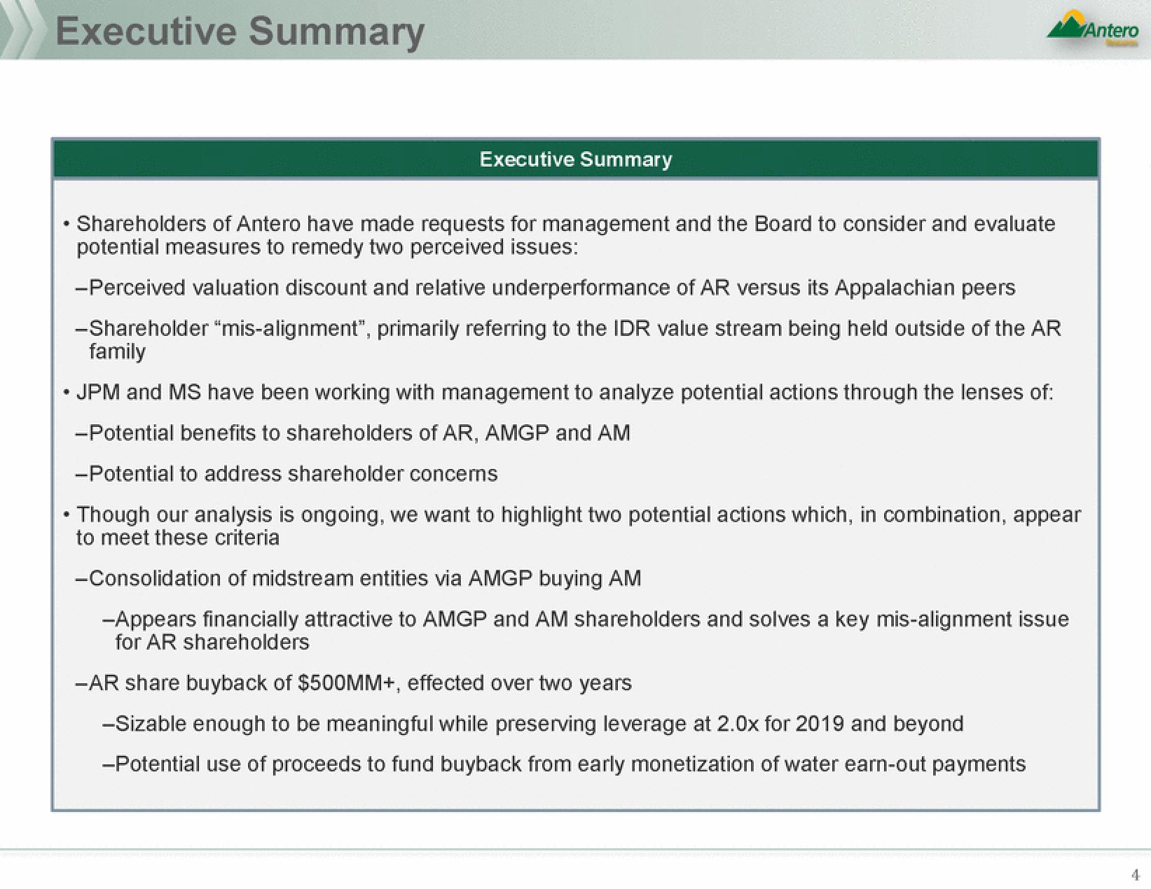 Antero Midstream Partners Mergers and Acquisitions Presentation Deck slide image #4