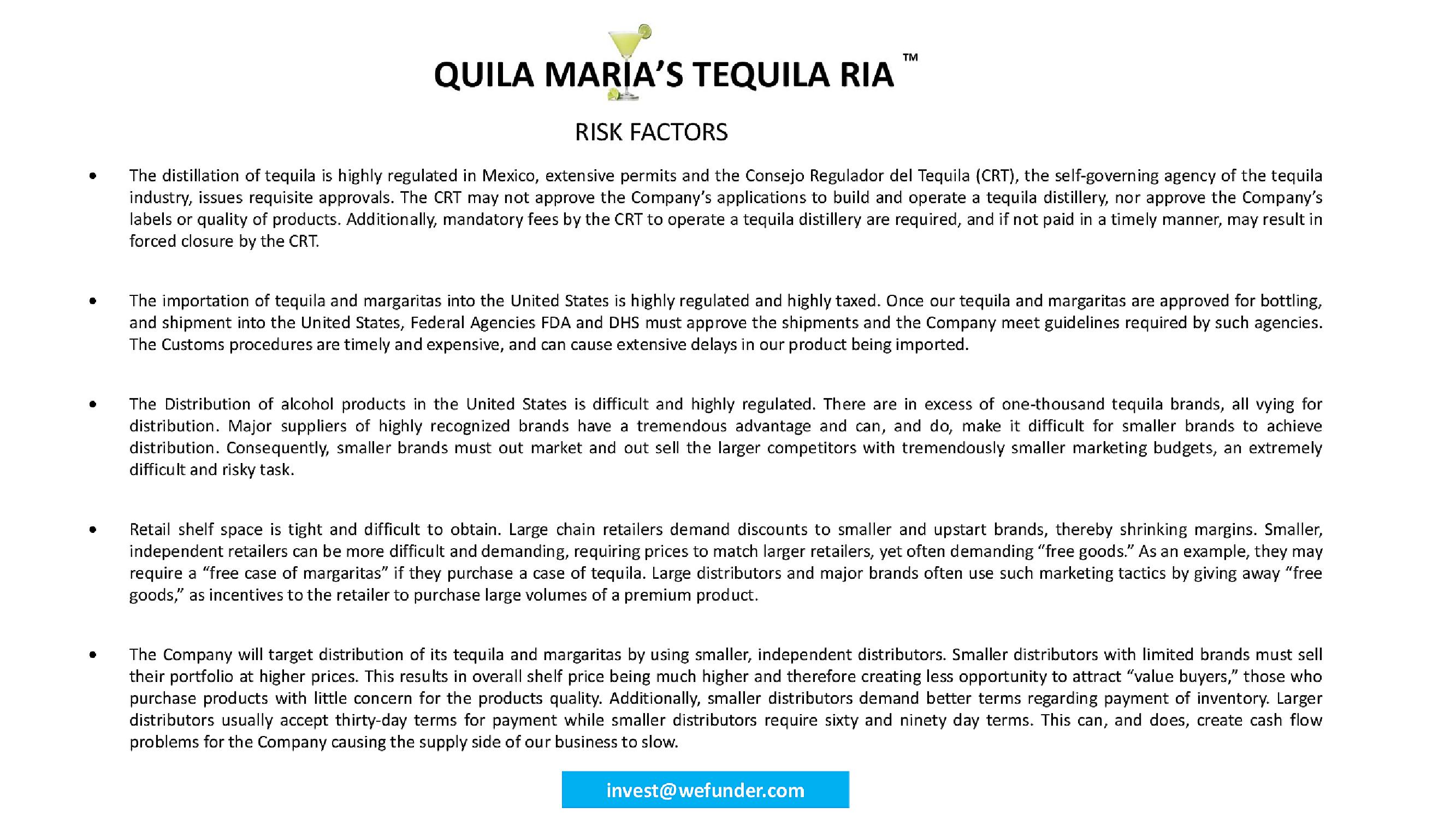 Qila Marias Tequila Ria Crowdfund Pitch Deck slide image #13