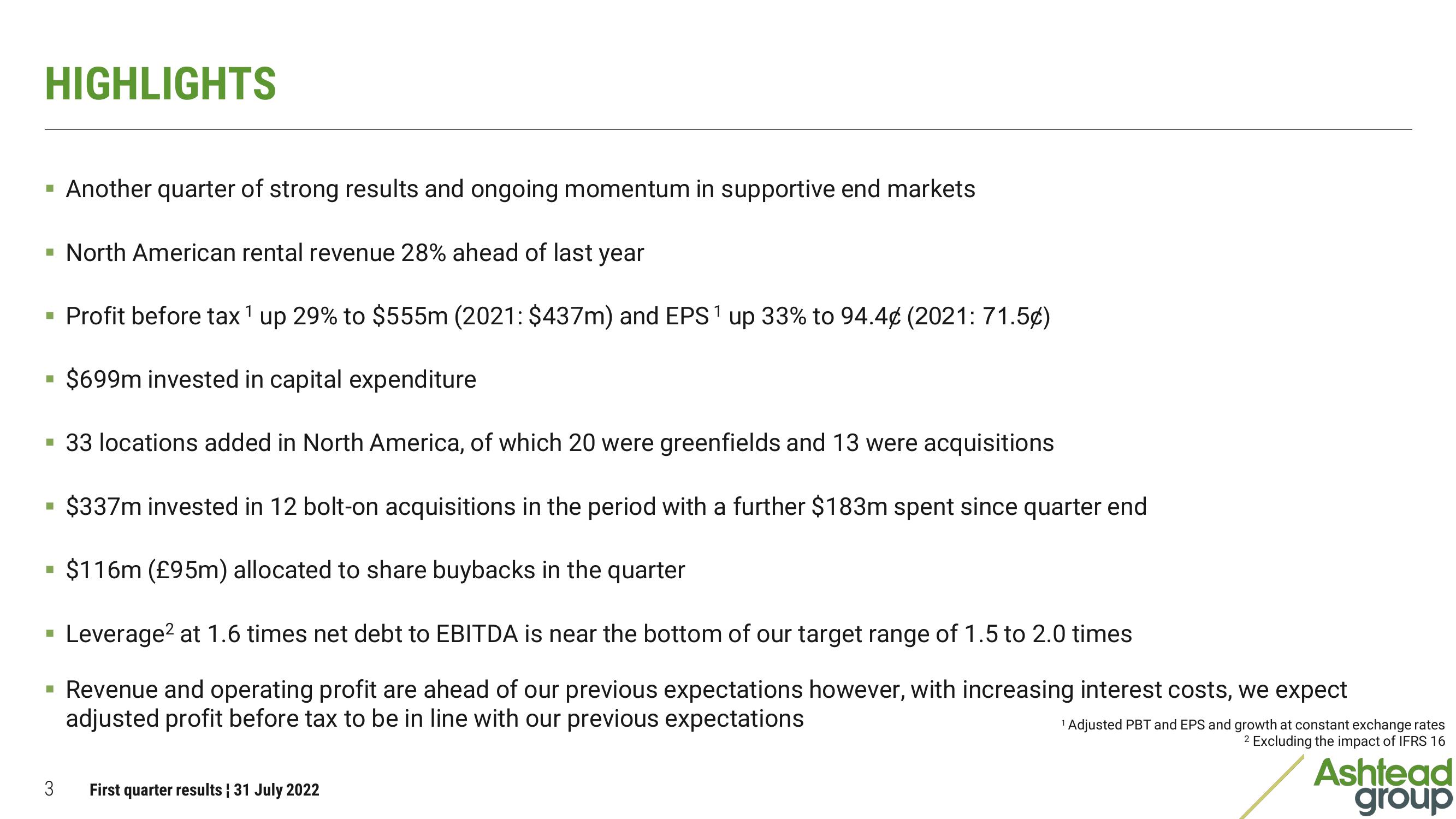 Ashtead Group Results Presentation Deck slide image #3