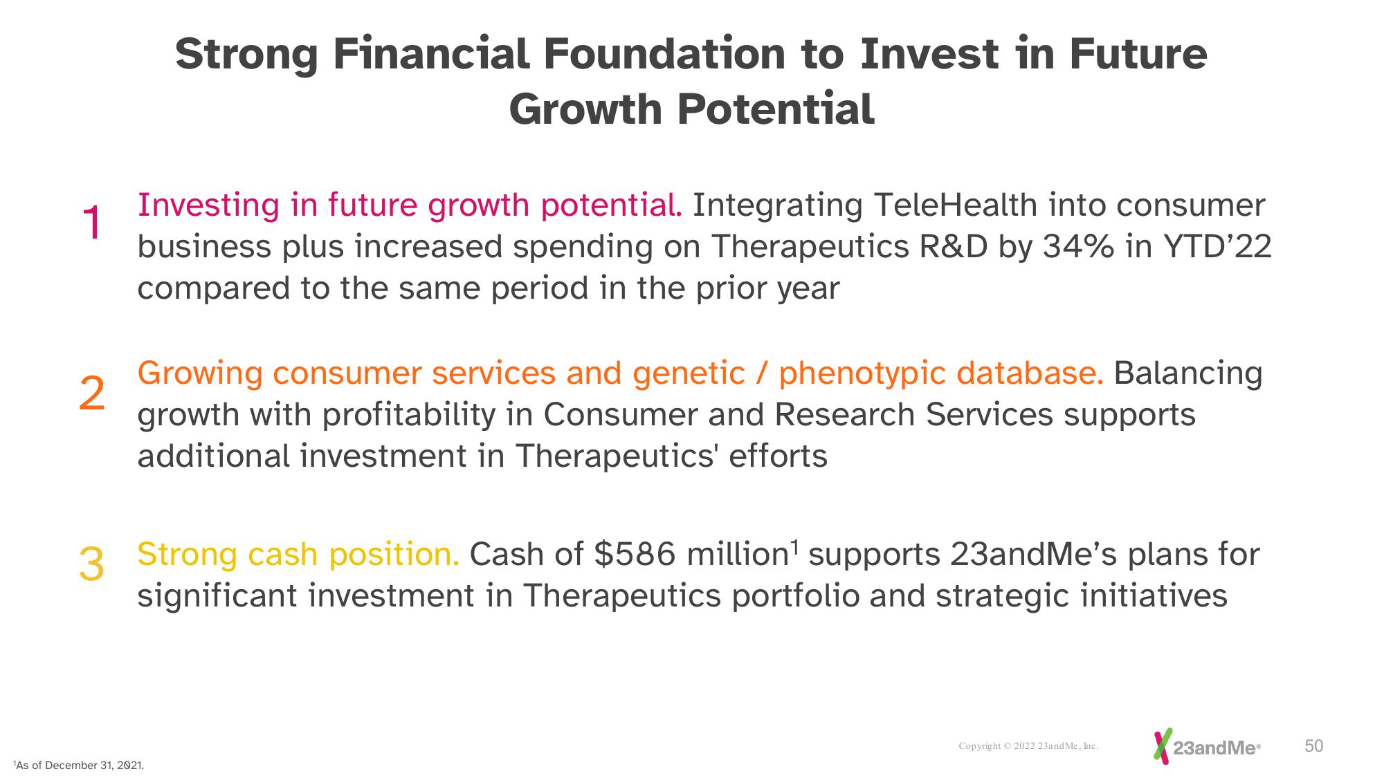 23andMe Investor Presentation Deck slide image #50