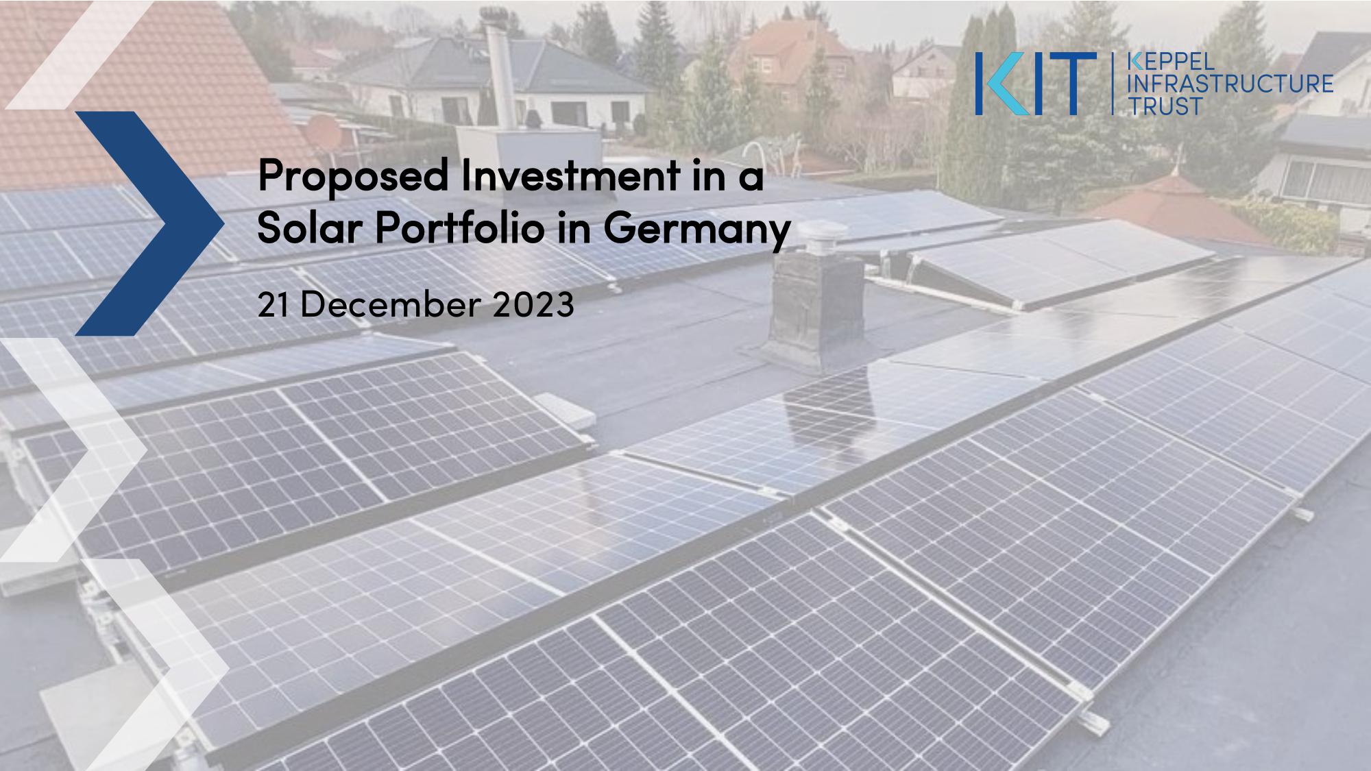 Proposed Investment in a Solar Portfolio in Germany image