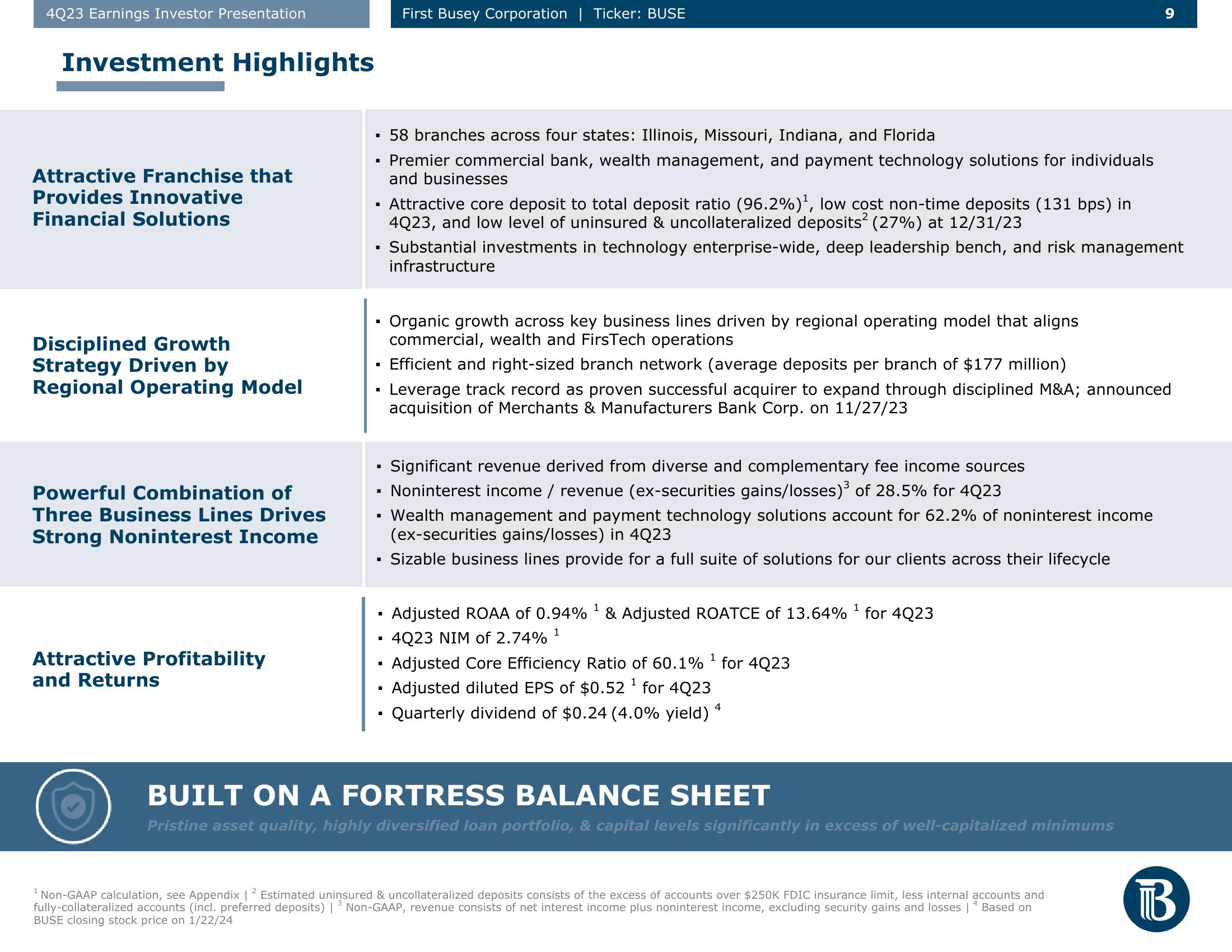 First Busey Results Presentation Deck slide image #9