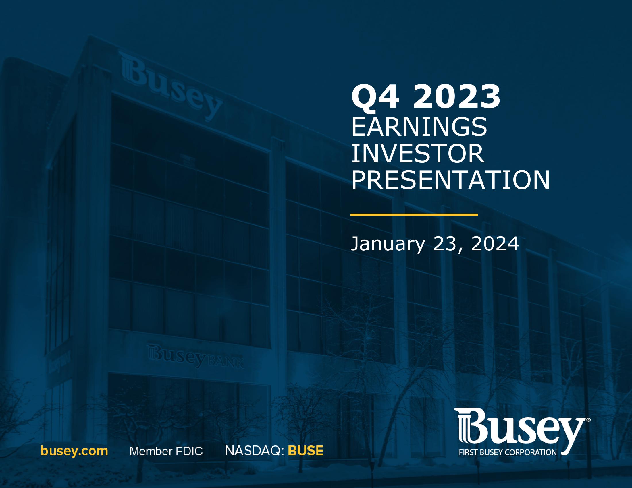 First Busey Results Presentation Deck image