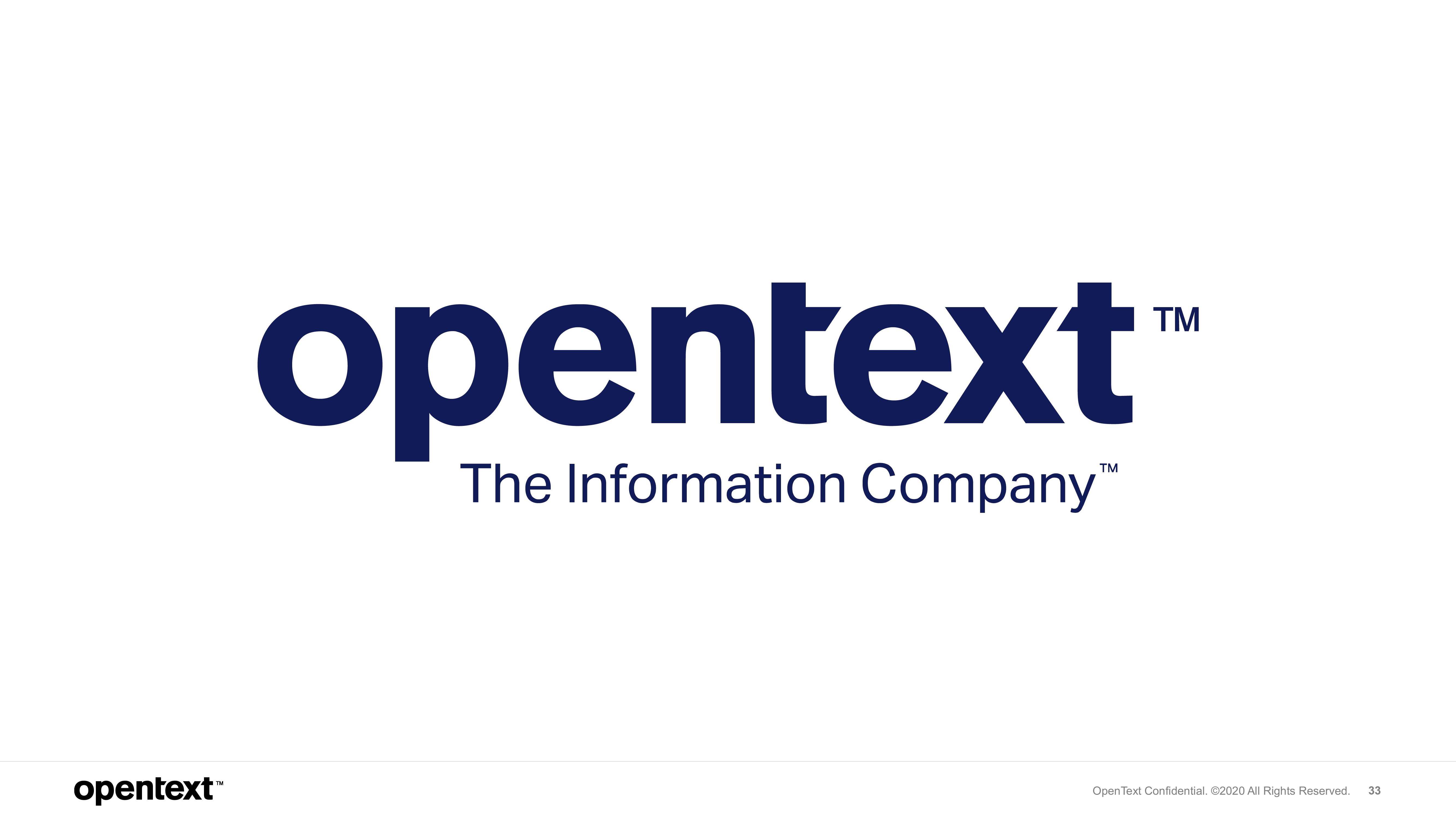 OpenText Investor Presentation Deck slide image #33