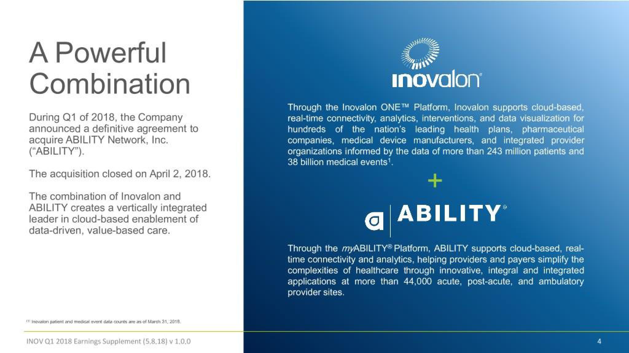 Inovalon Results Presentation Deck slide image #4