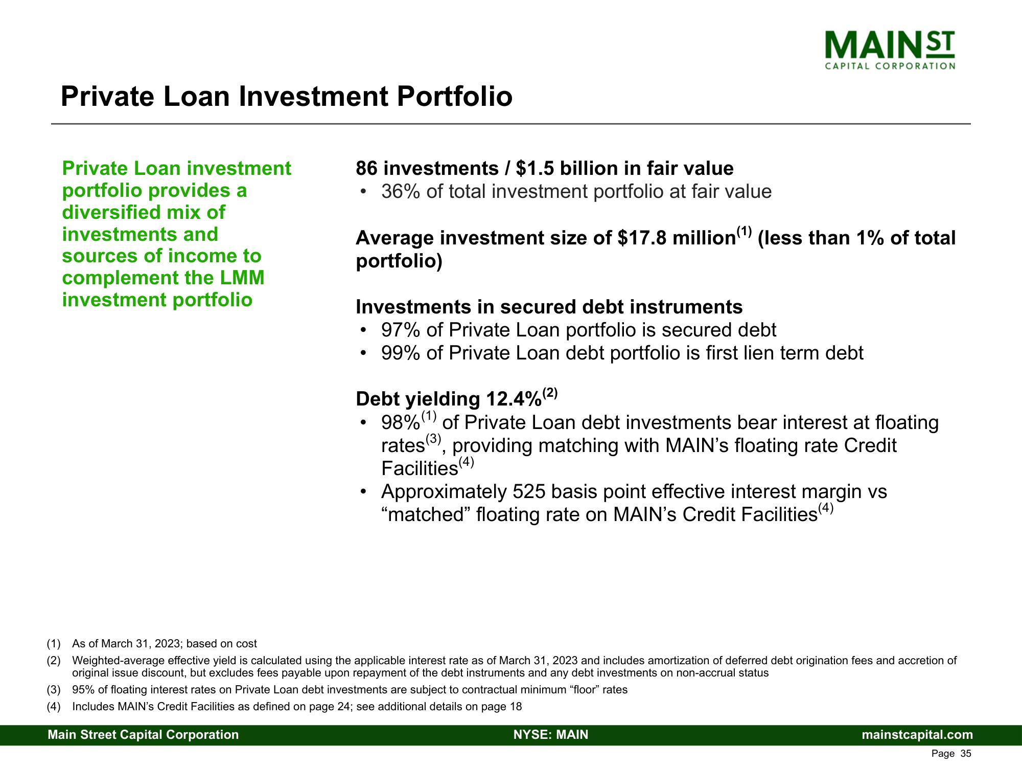 Main Street Capital Fixed Income Presentation Deck slide image #35