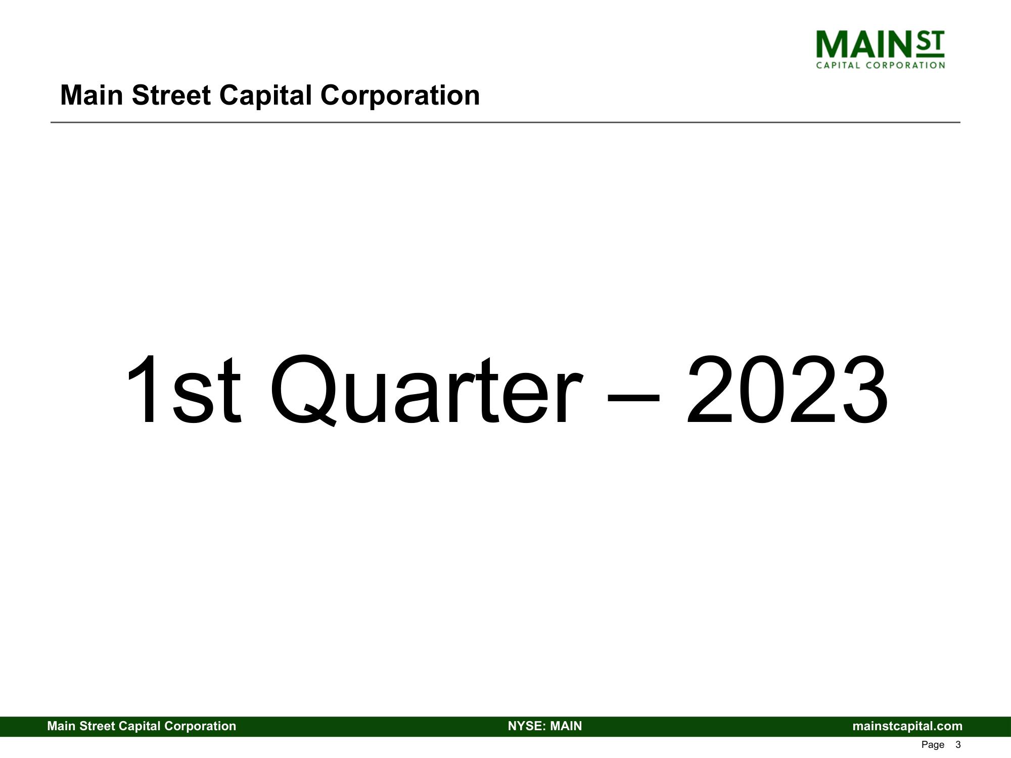 Main Street Capital Fixed Income Presentation Deck slide image #3