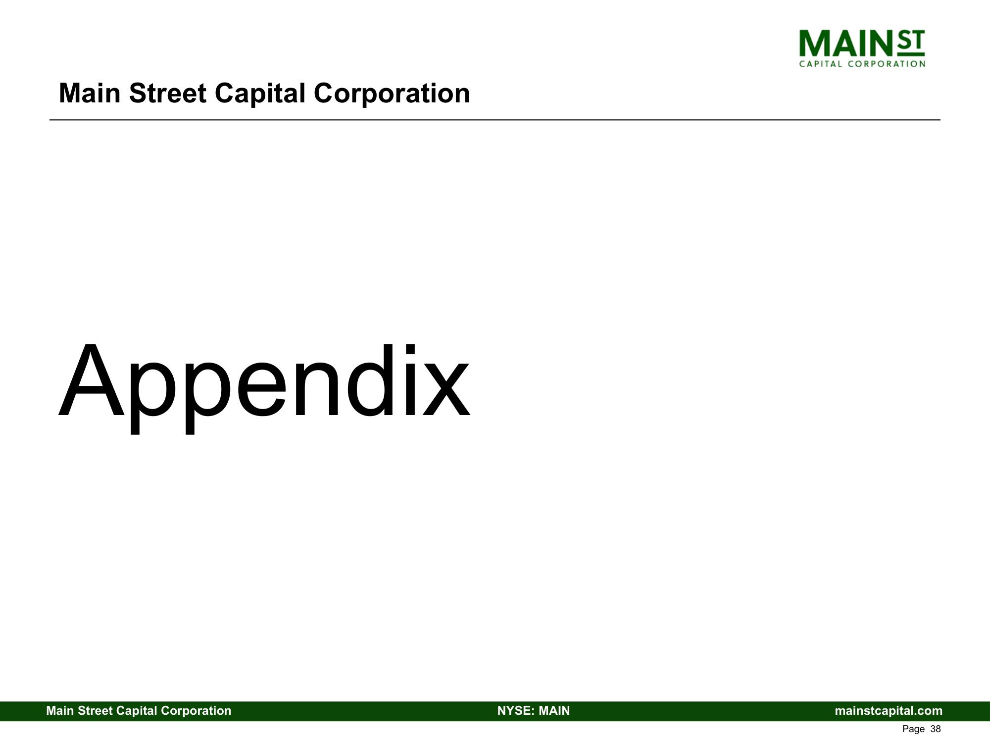 Main Street Capital Fixed Income Presentation Deck slide image #38