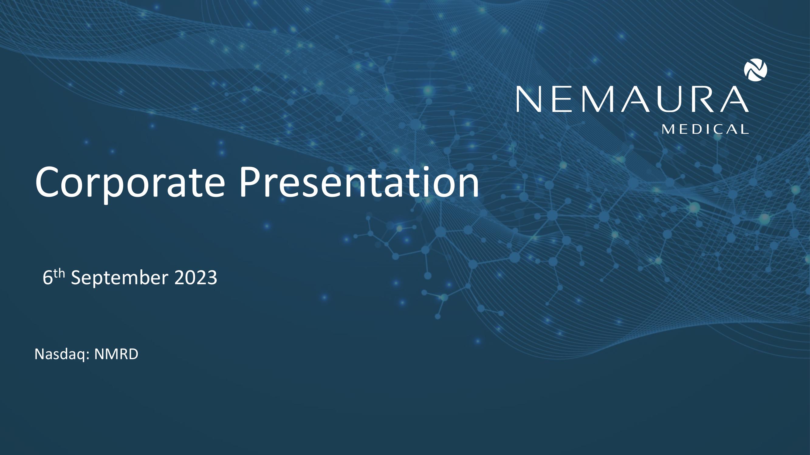 Nemaura Medical Investor Presentation Deck image