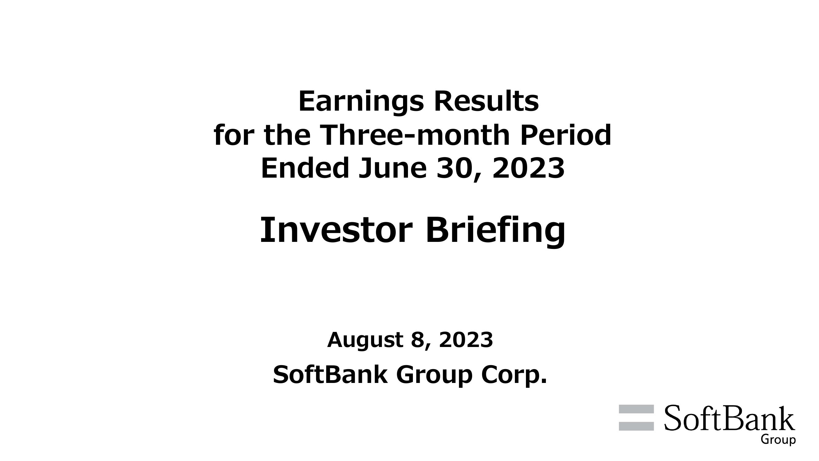 SoftBank Results Presentation Deck image