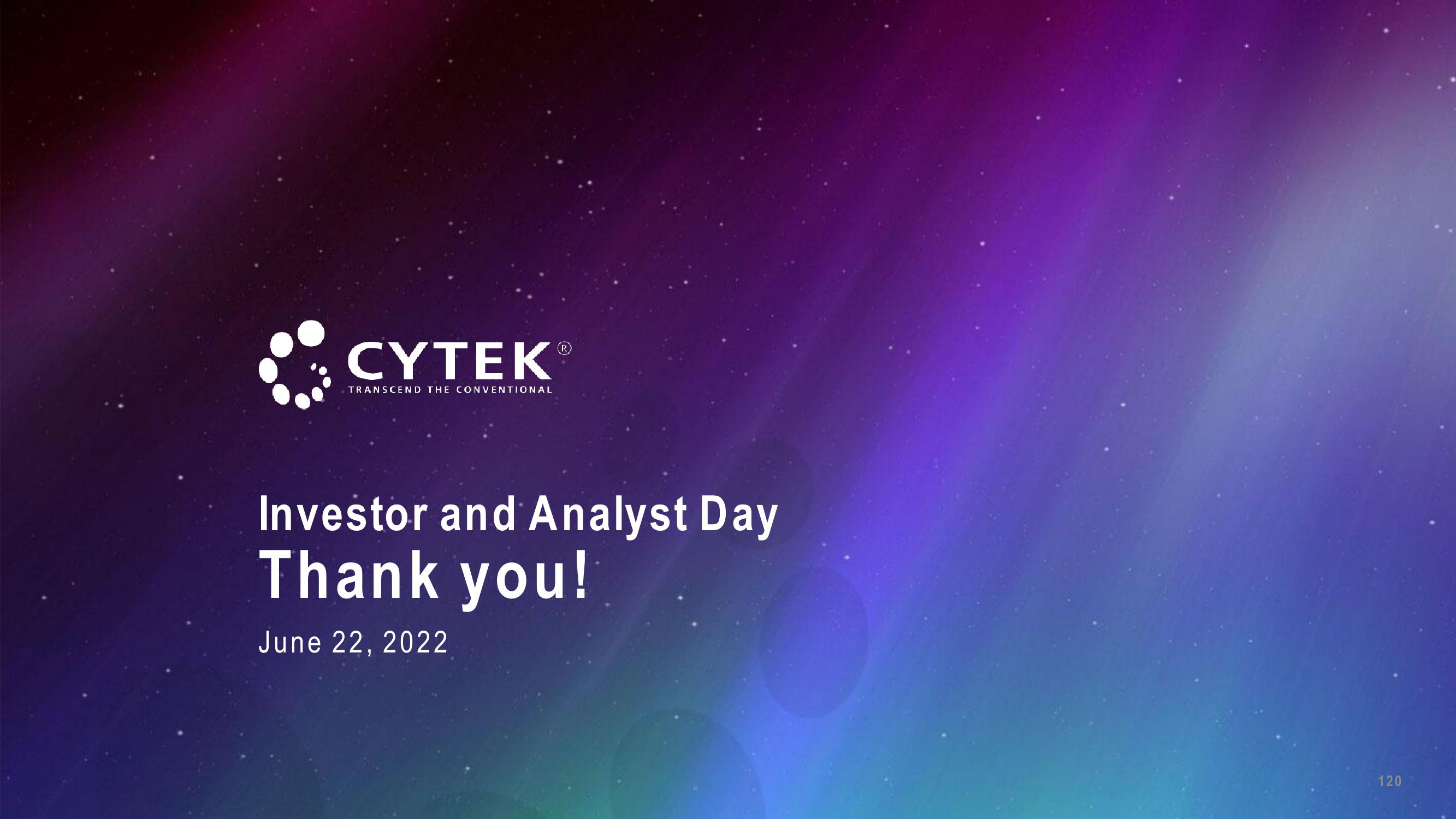 Cytek Investor Day Presentation Deck slide image #120