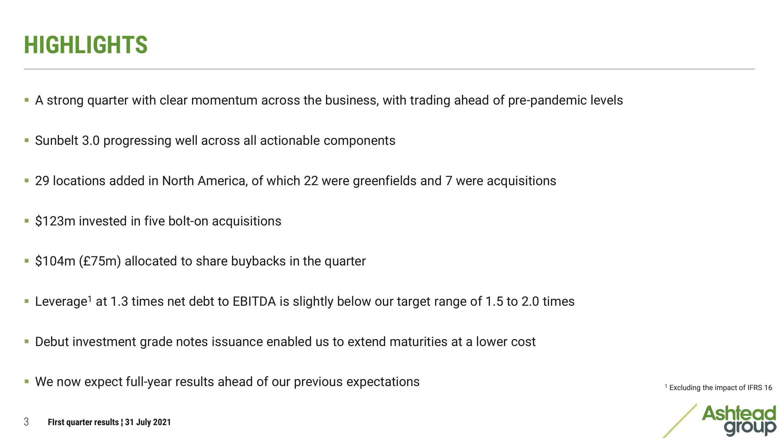 Ashtead Group Results Presentation Deck slide image #3