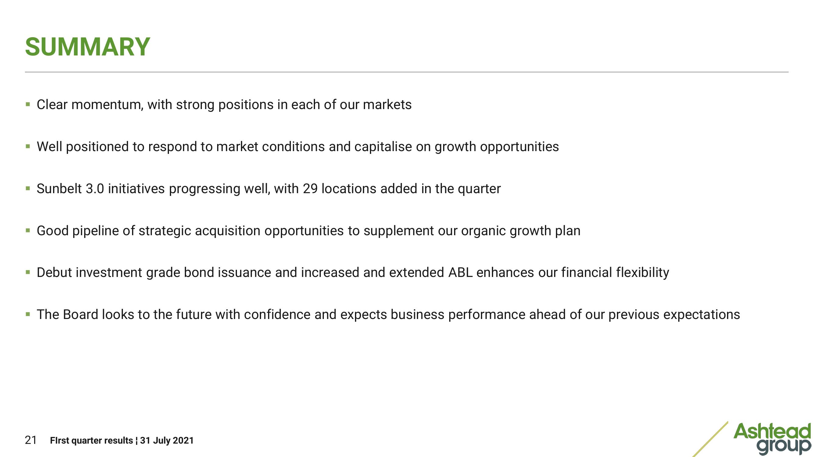 Ashtead Group Results Presentation Deck slide image #21