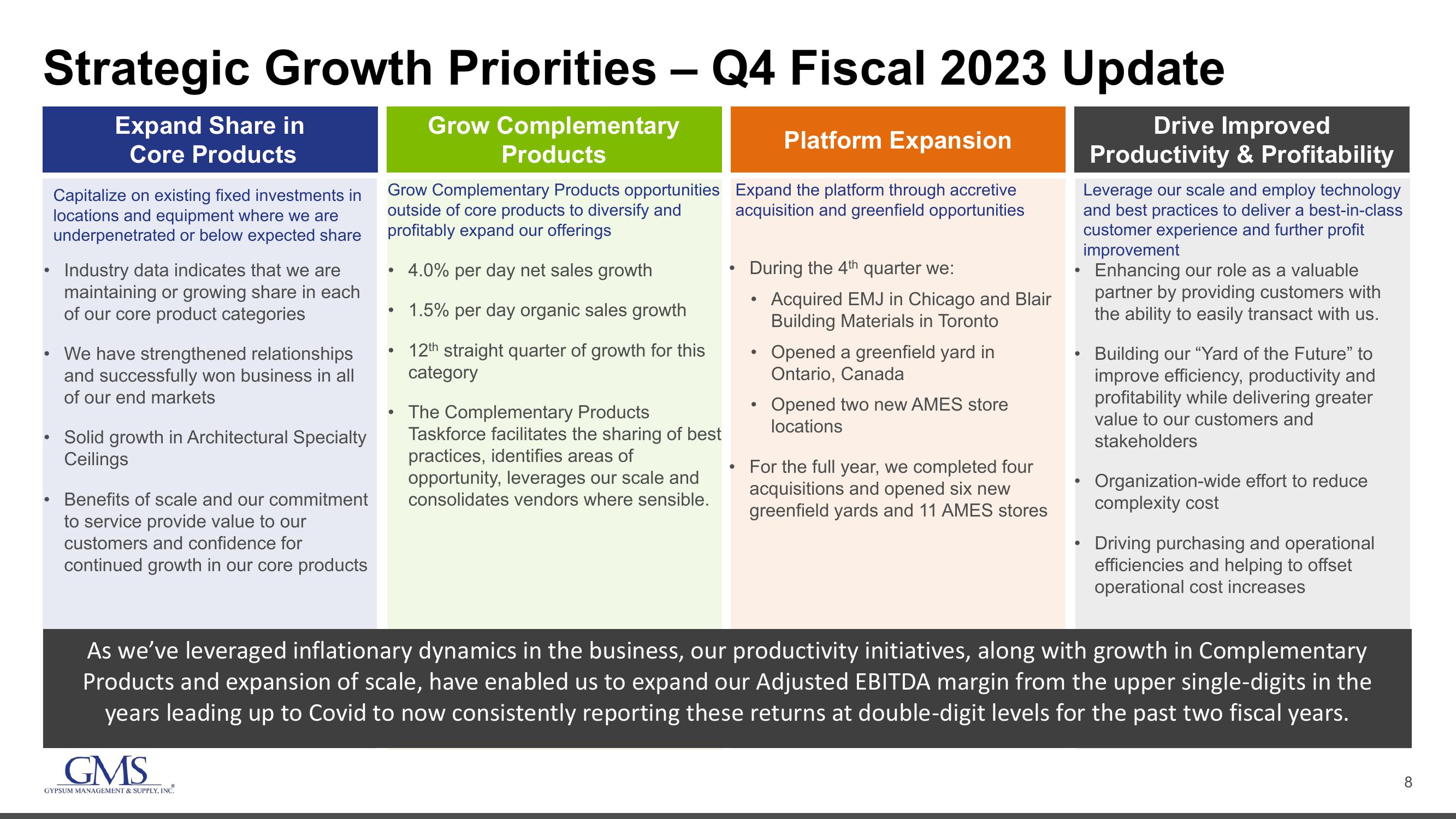 GMS Investor Presentation Deck slide image #8