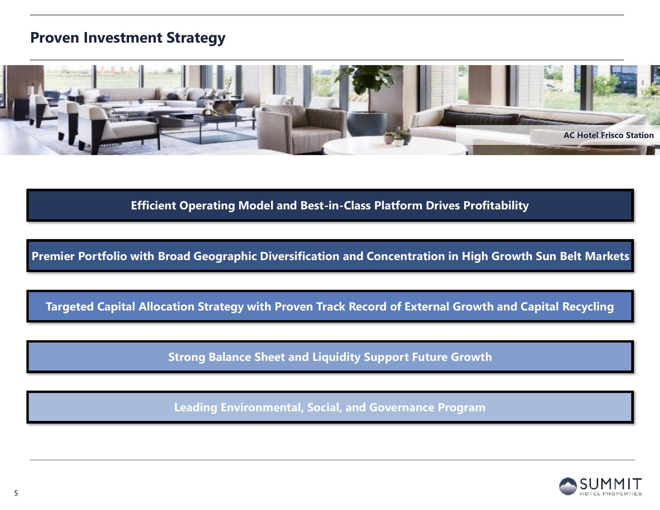 Summit Hotel Properties Investor Presentation Deck slide image #5