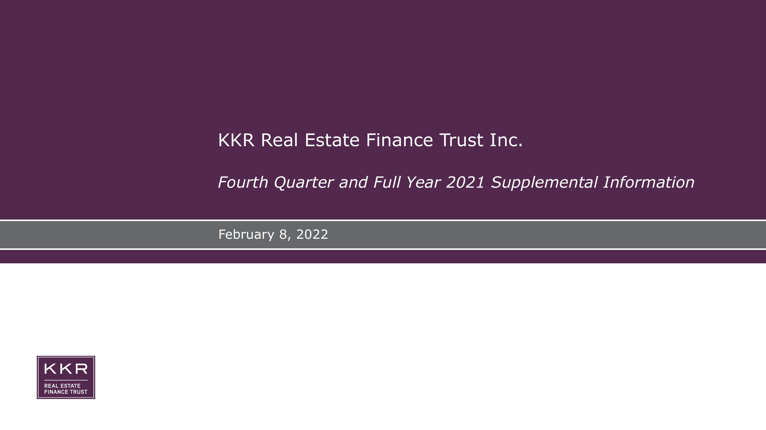 KKR Real Estate Finance Trust Results Presentation Deck image