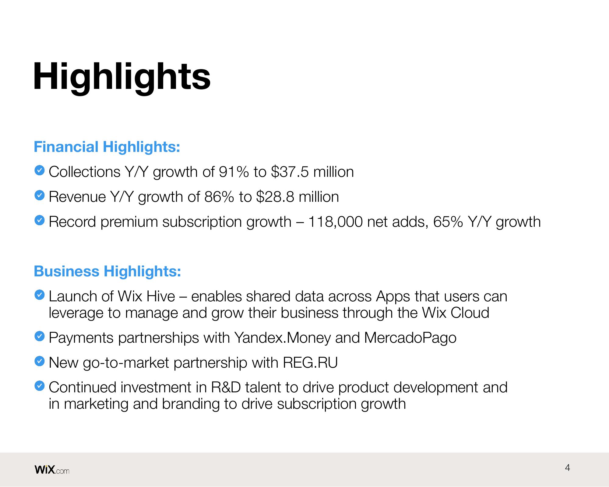 Wix Results Presentation Deck slide image #4