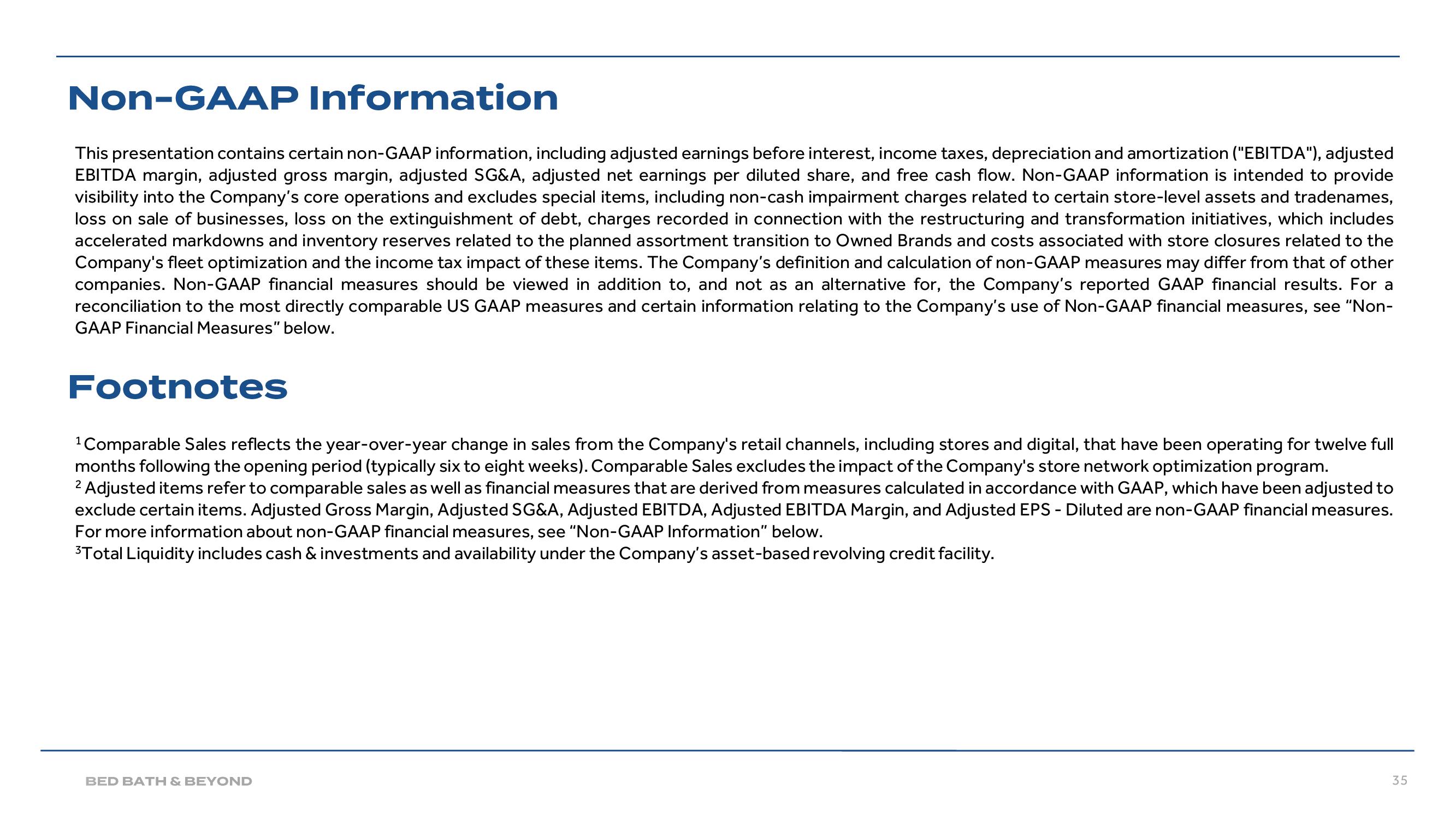 Bed Bath & Beyond Results Presentation Deck slide image #35