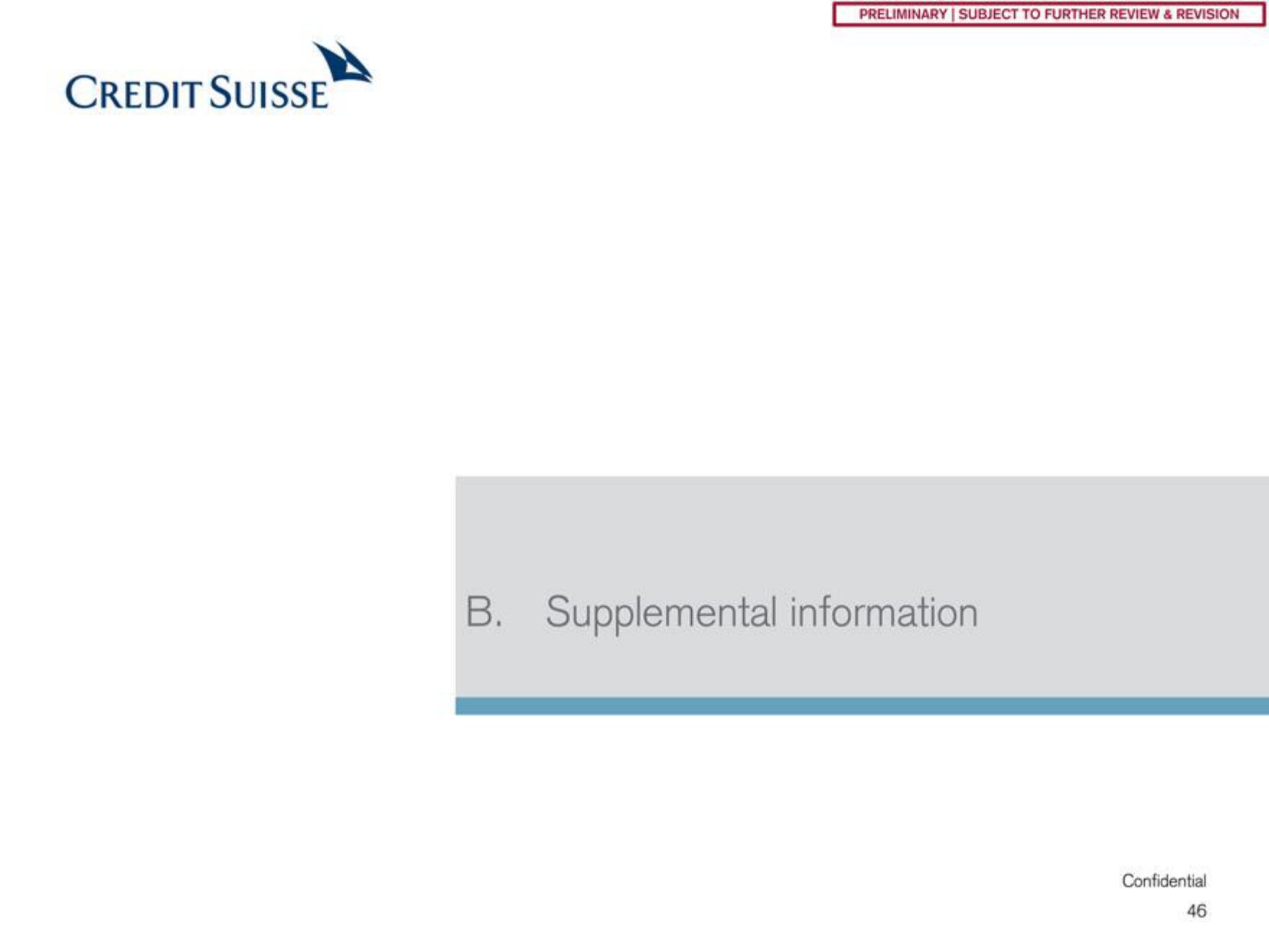 Credit Suisse Investment Banking Pitch Book slide image #47