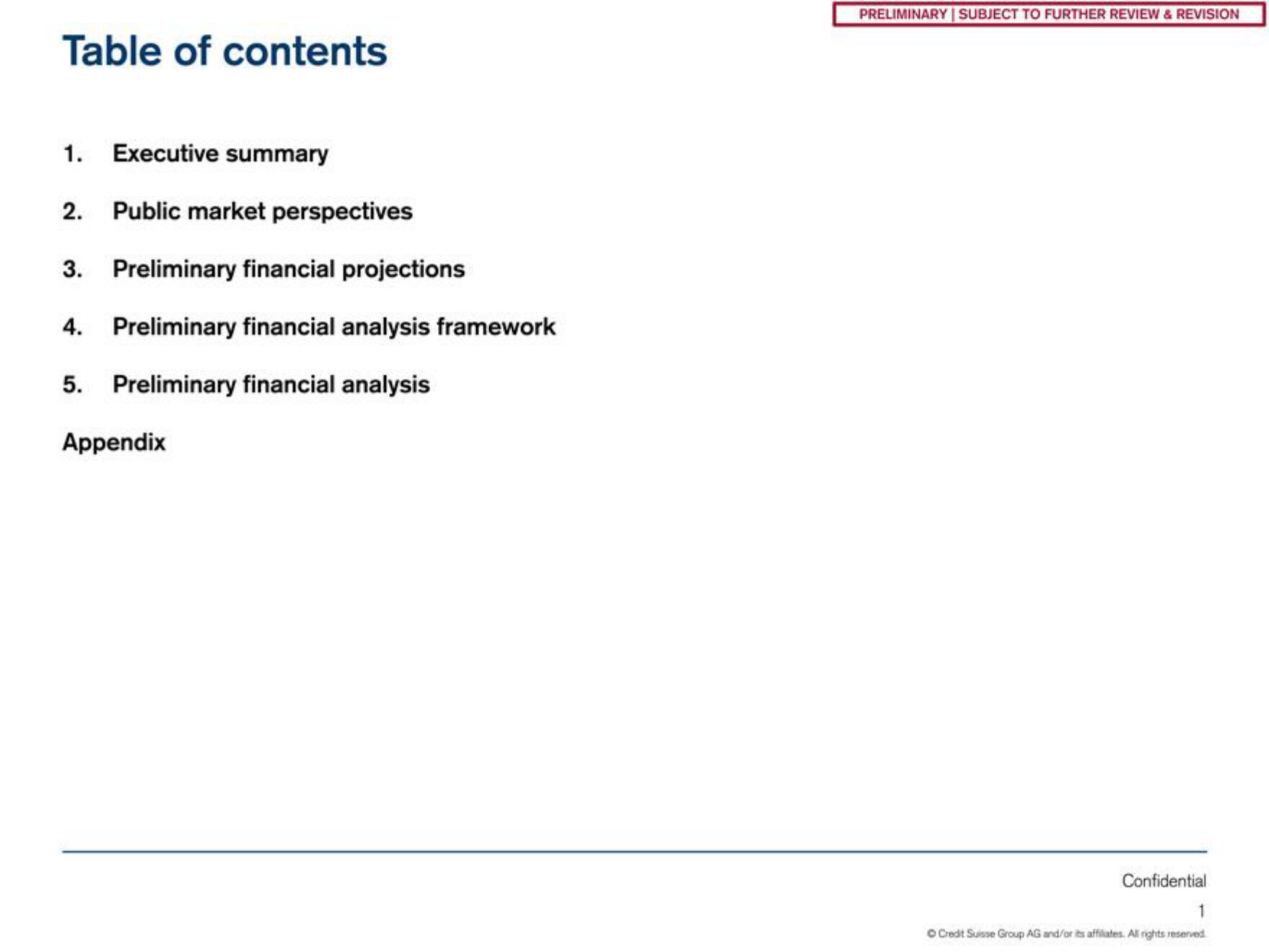 Credit Suisse Investment Banking Pitch Book slide image #2