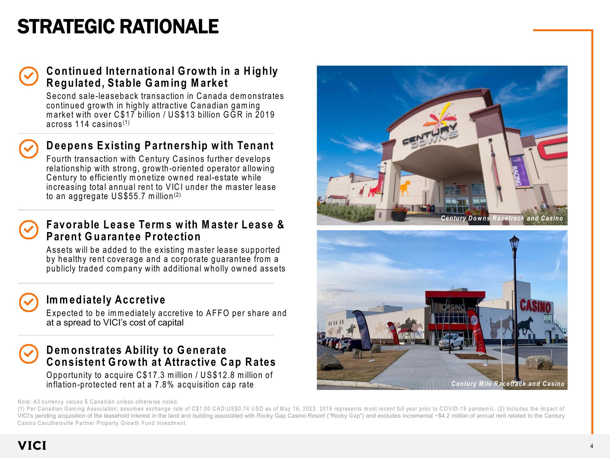 Sale Leaseback of Four Canadian Casino Properties with Century Casinos Inc. slide image #4