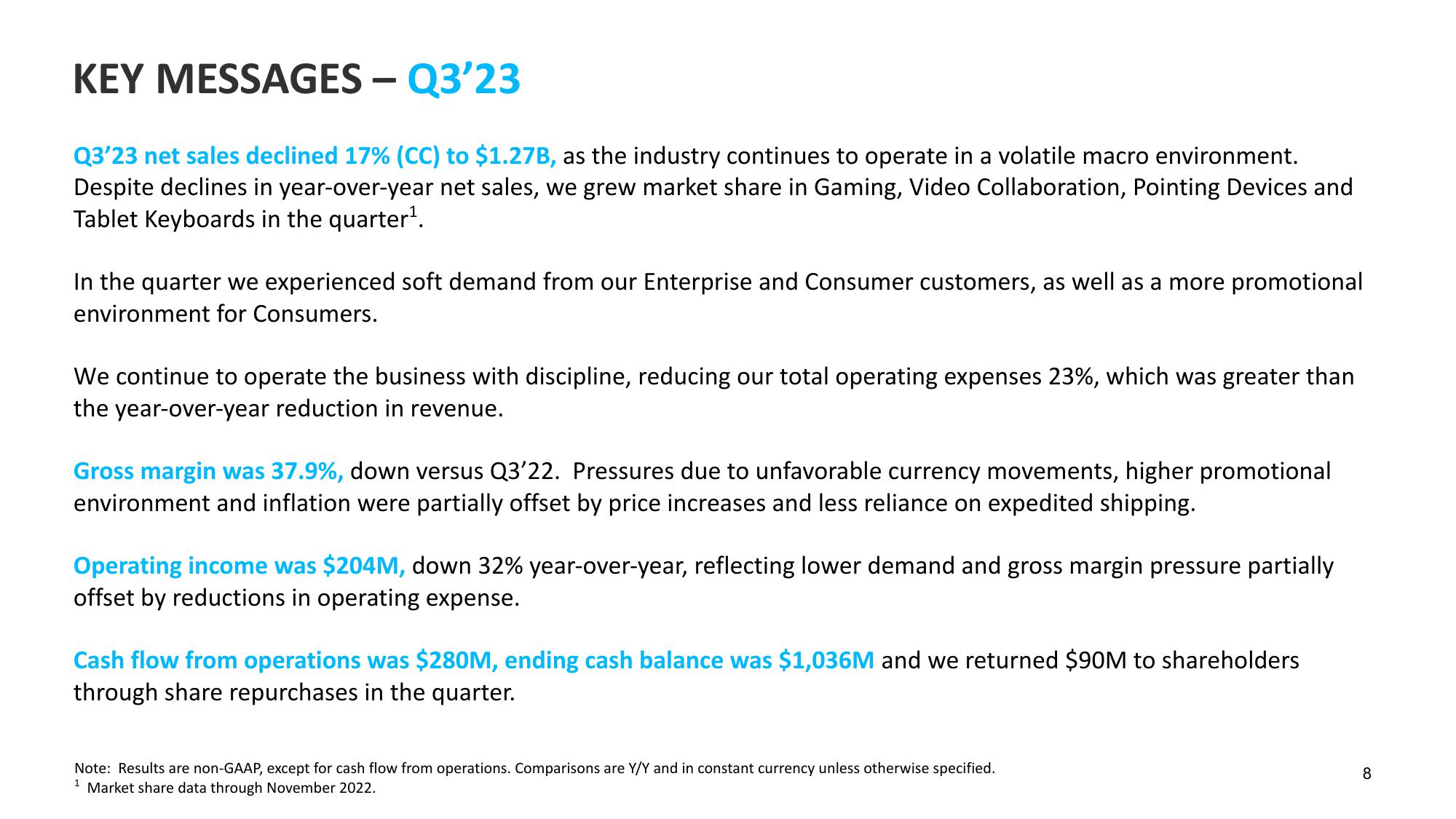 Q3 Fiscal Year 2023 Financial Results slide image #8