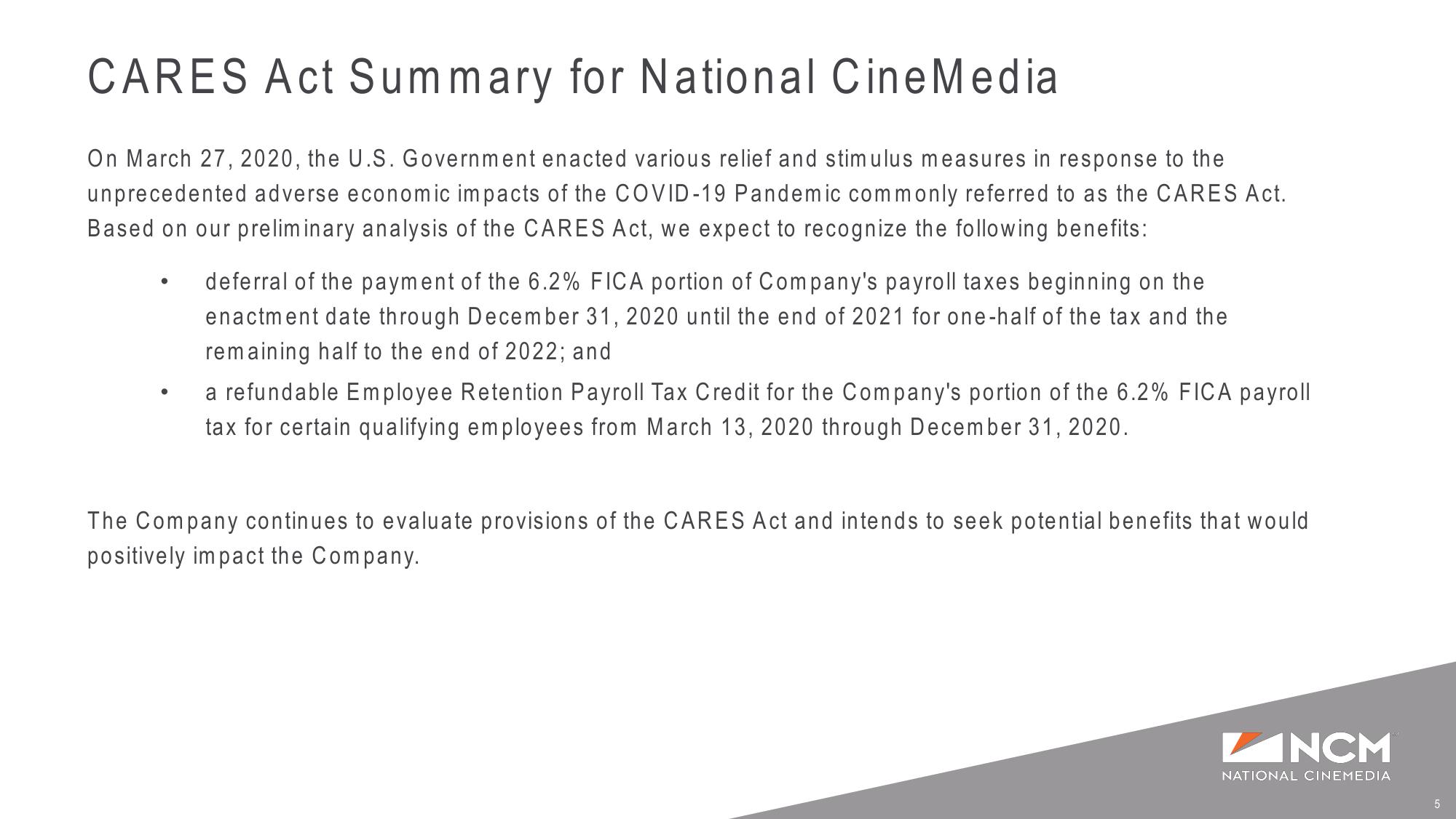 Q1’20 Earnings Supplemental Presentation Liquidity and COVID-19 Update slide image #5