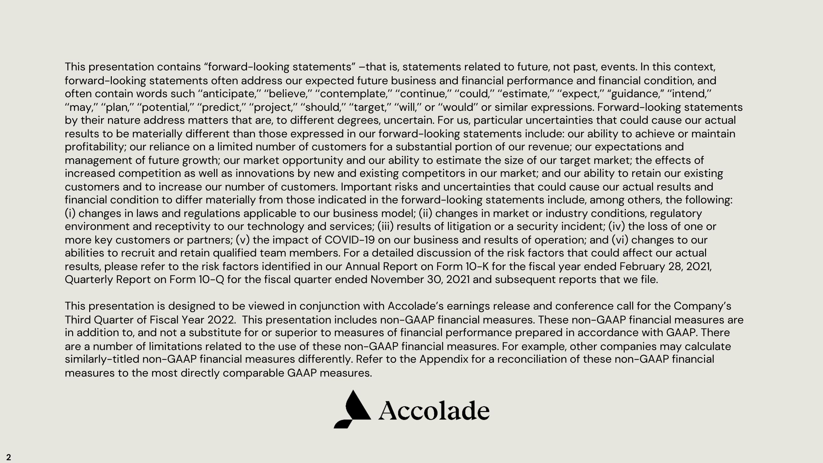 Accolade Results Presentation Deck slide image #2