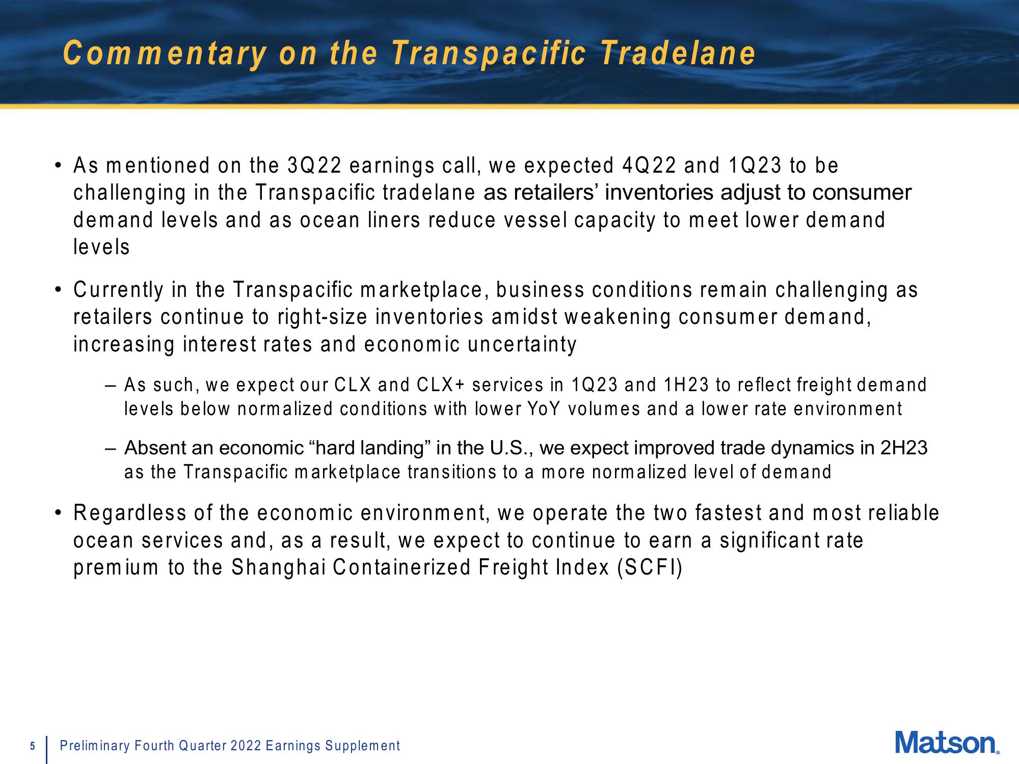 Matson Results Presentation Deck slide image #5