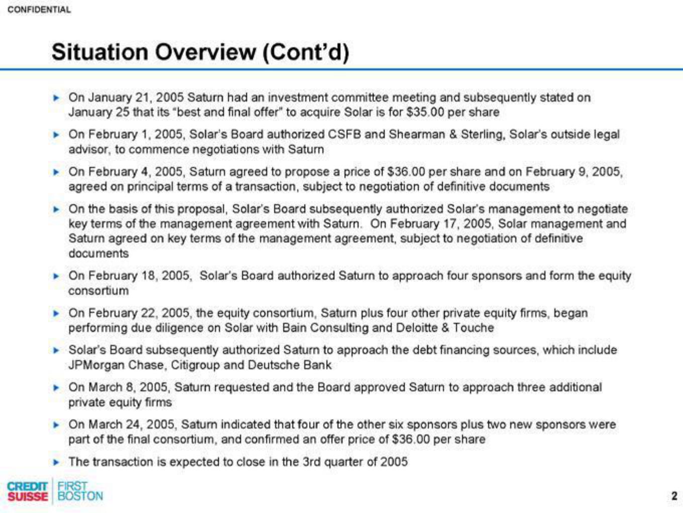 Credit Suisse Investment Banking Pitch Book slide image #3