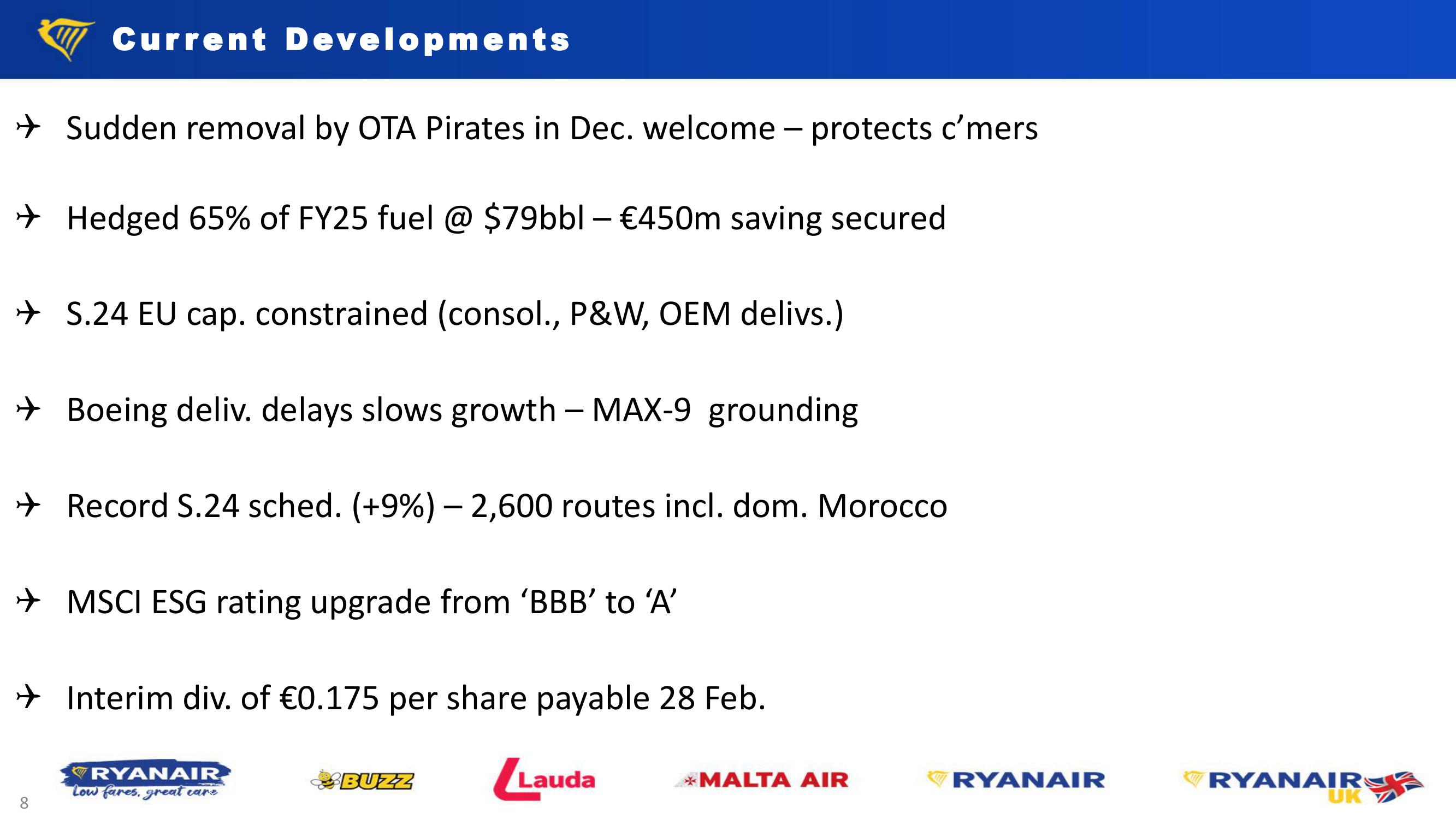 Ryanair Q3 Results Company Prestationa slide image #8