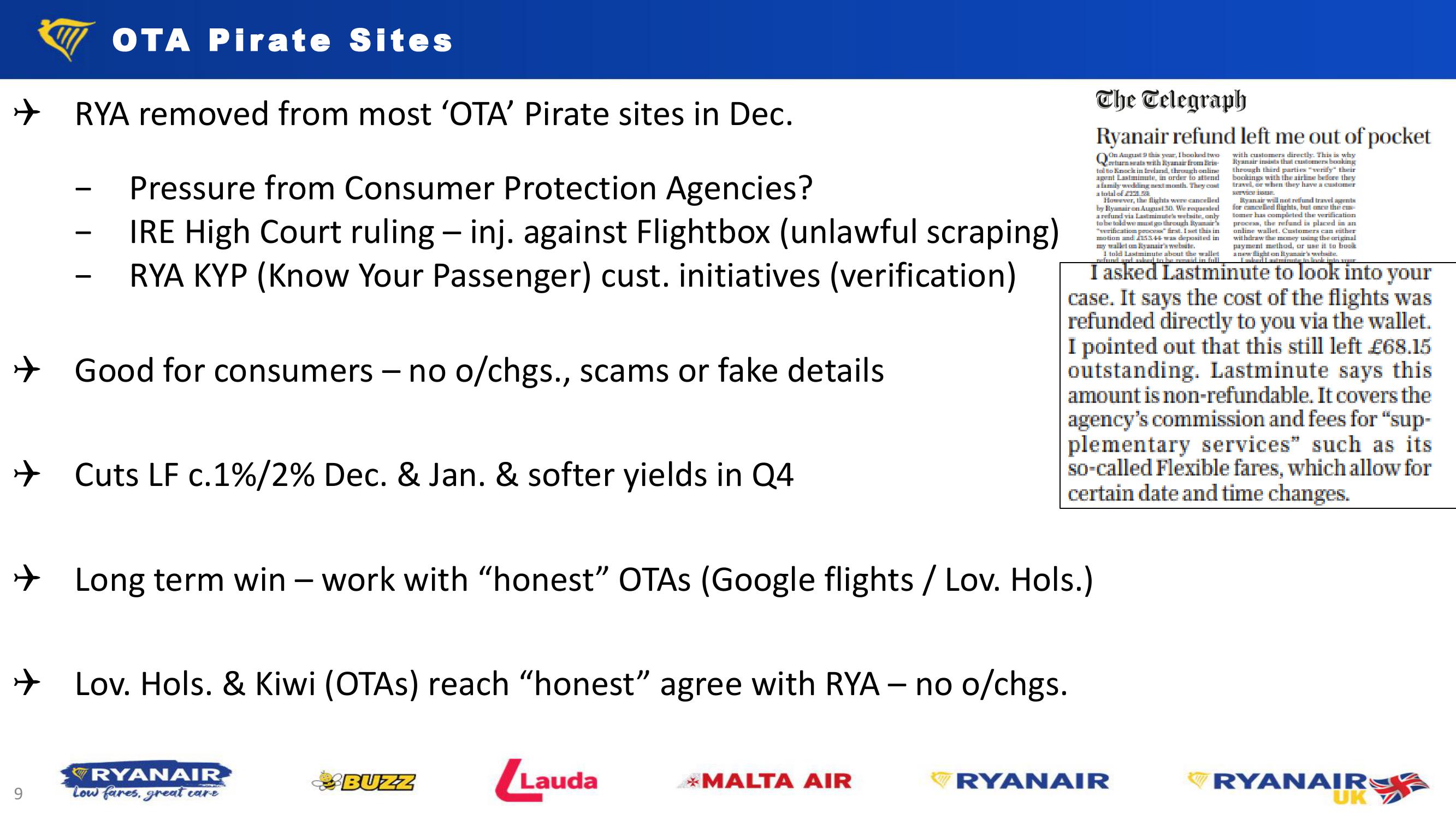 Ryanair Q3 Results Company Prestationa slide image #9