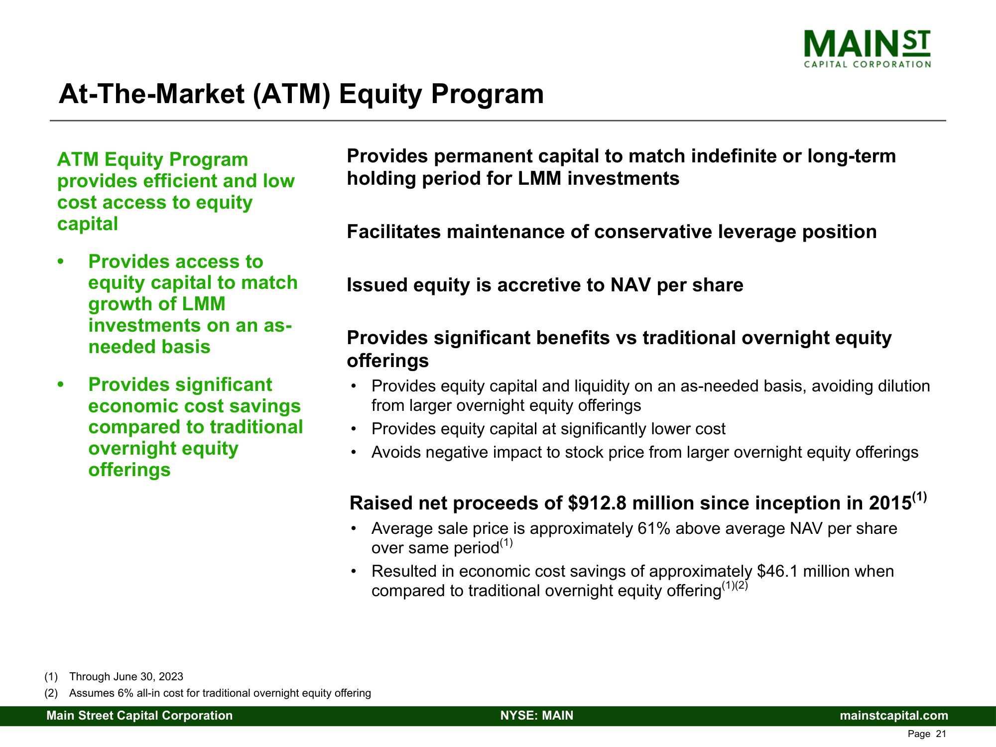 Main Street Capital Fixed Income Presentation Deck slide image #21