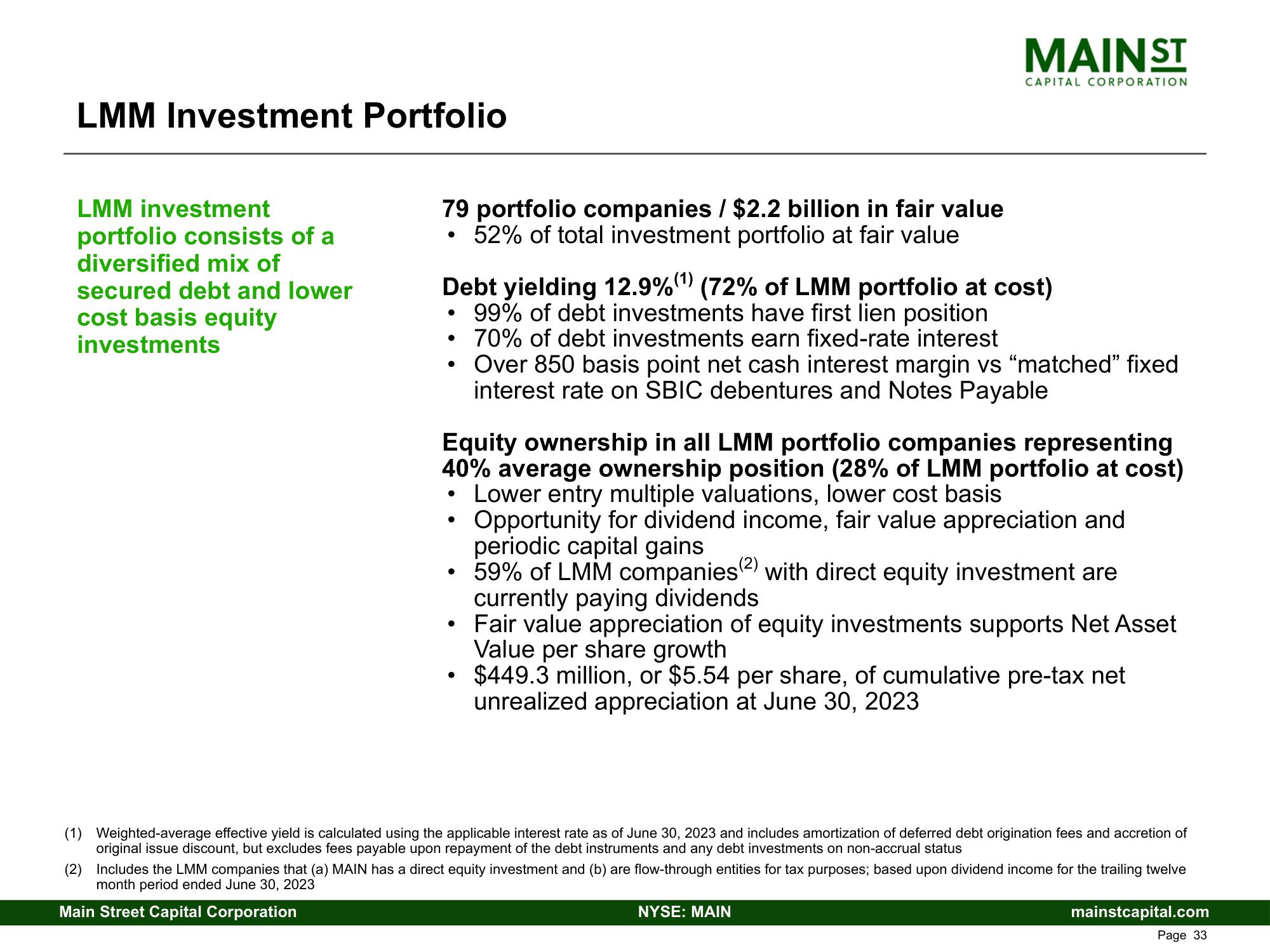 Main Street Capital Fixed Income Presentation Deck slide image #33