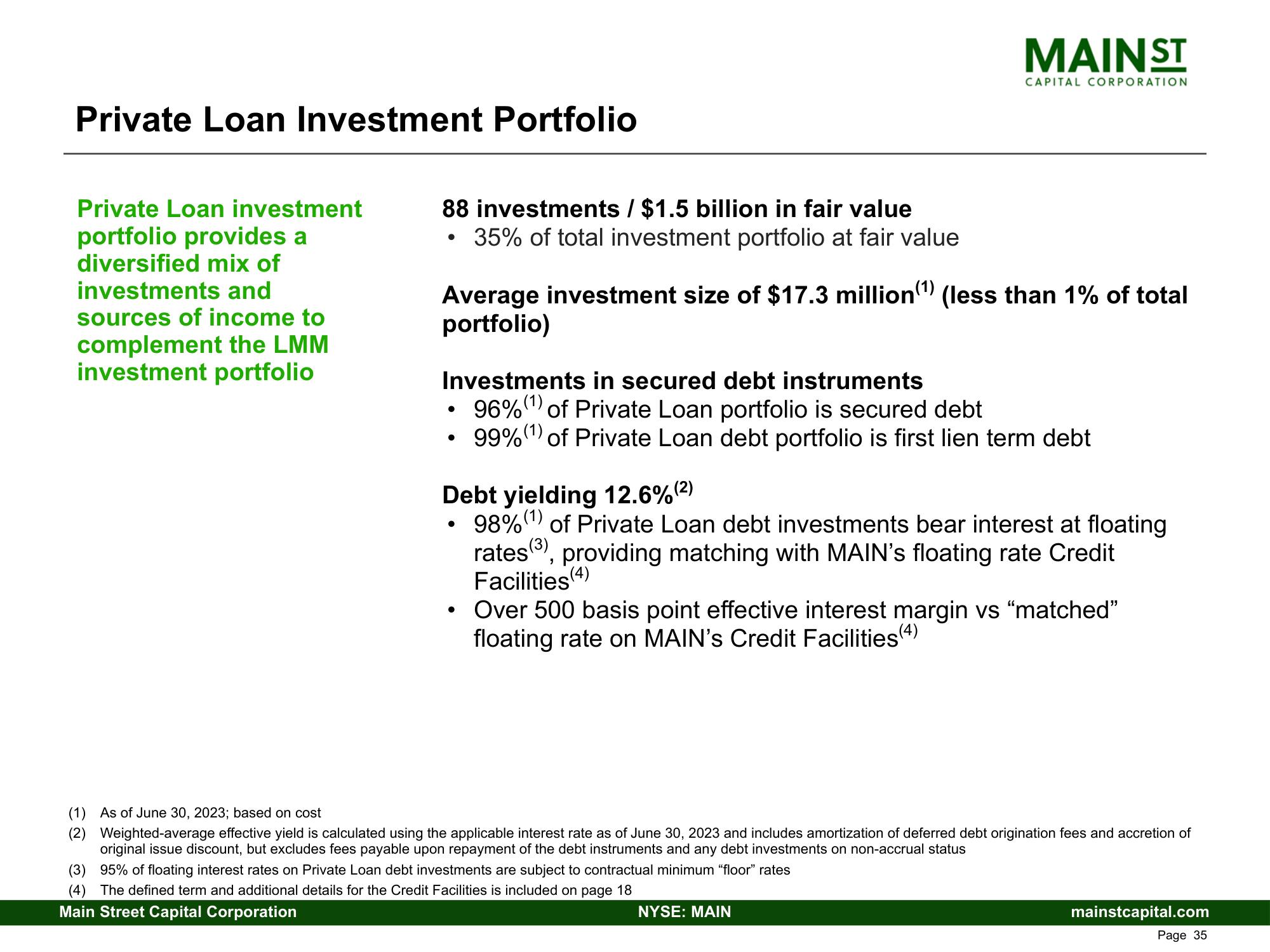 Main Street Capital Fixed Income Presentation Deck slide image #35