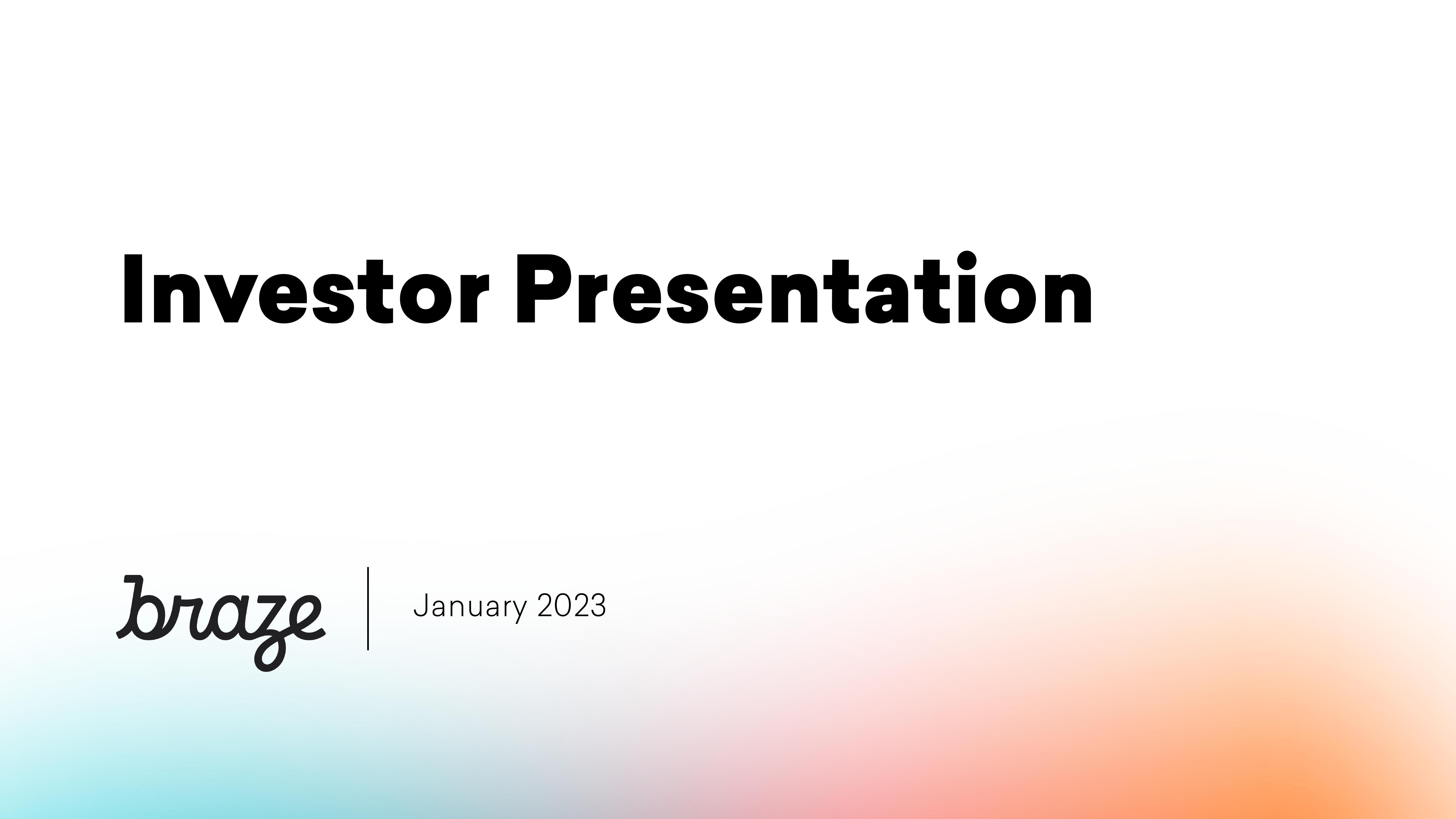 Braze Investor Presentation Deck image