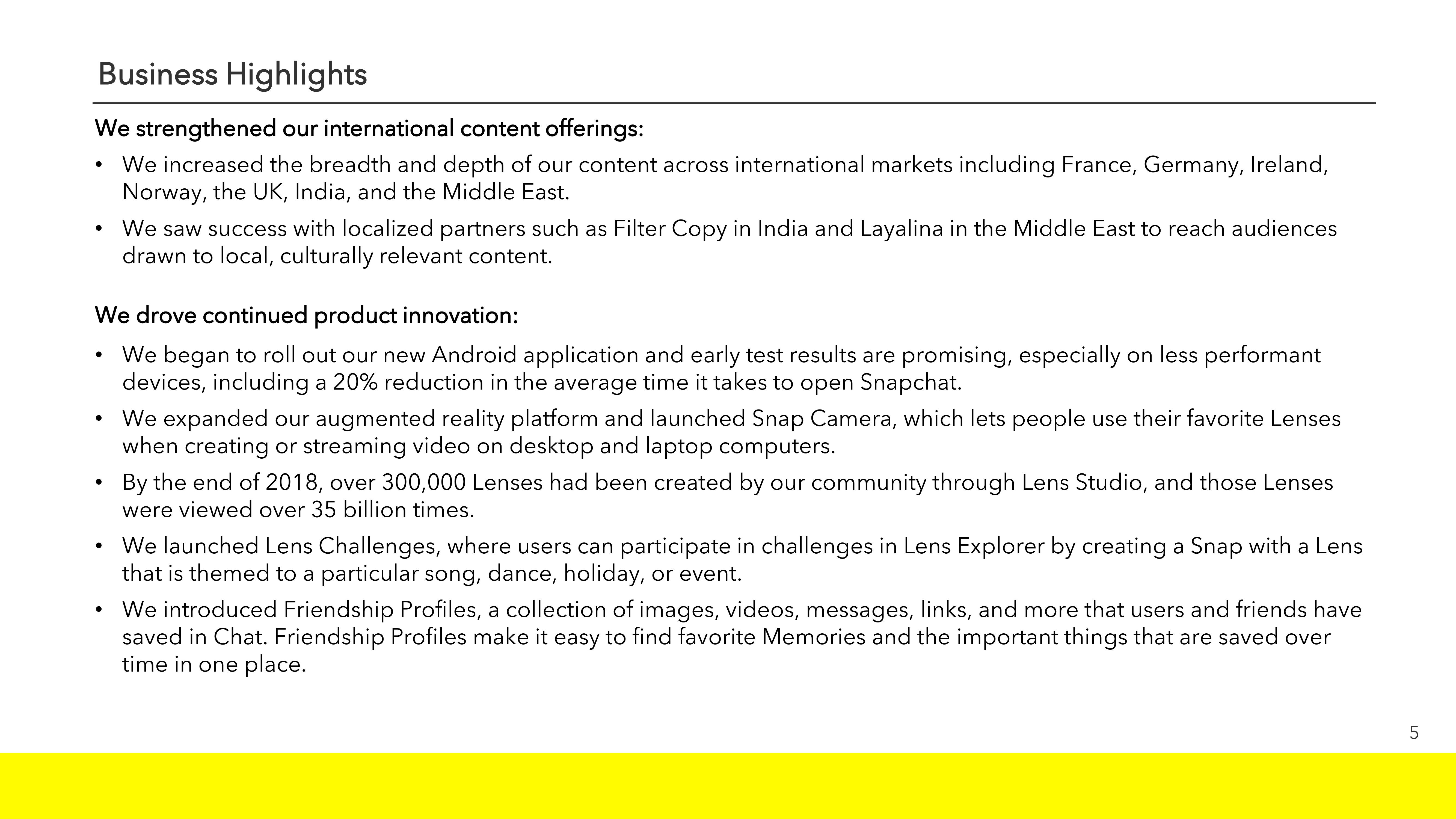 Snap Inc Results Presentation Deck slide image #5