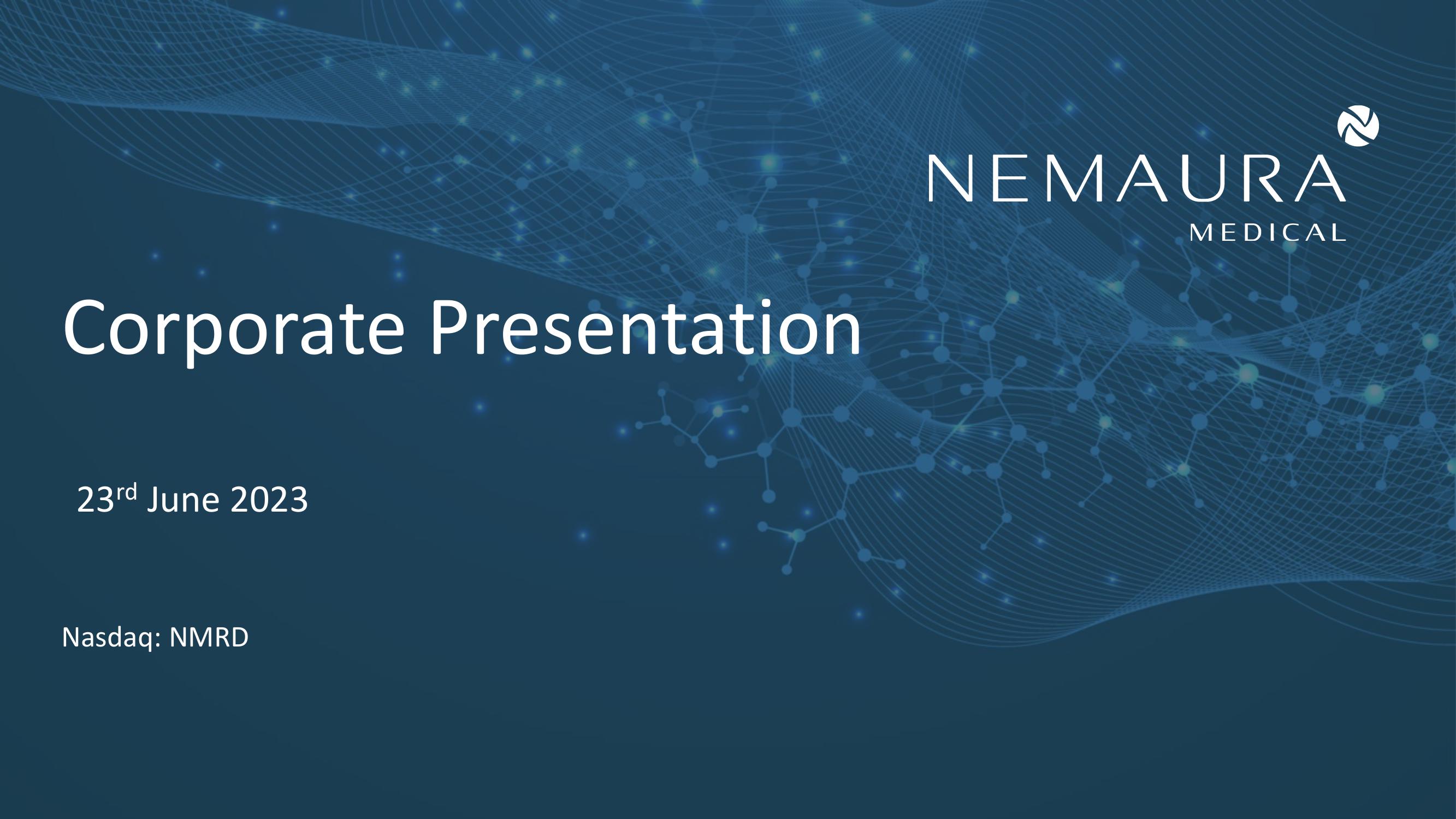 Nemaura Medical Investor Presentation Deck image