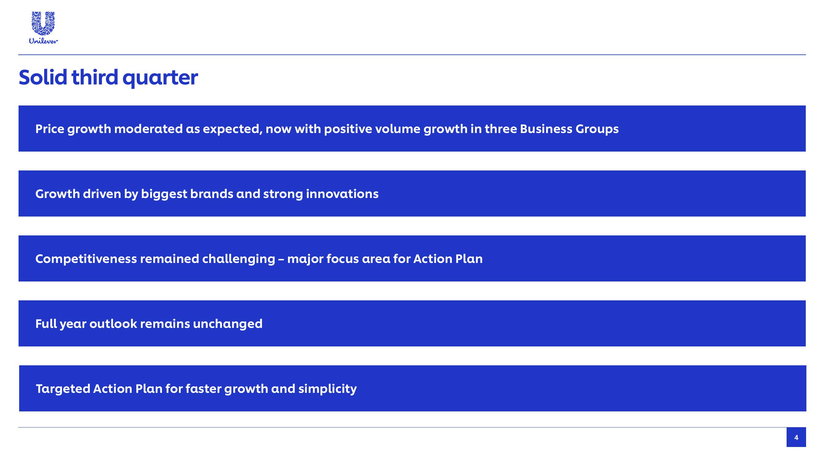 Unilever Results Presentation Deck slide image #4