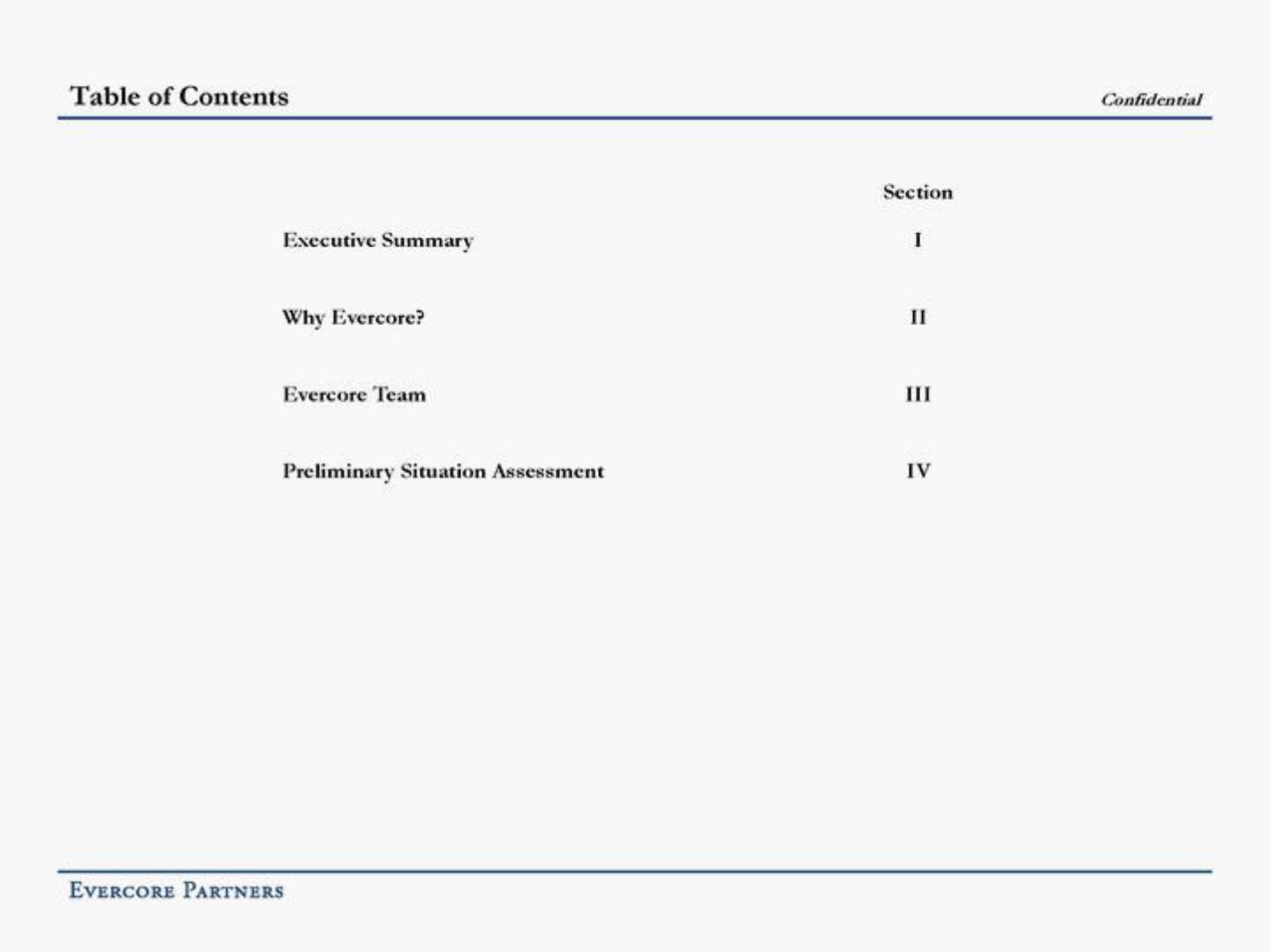 Evercore Investment Banking Pitch Book slide image #2