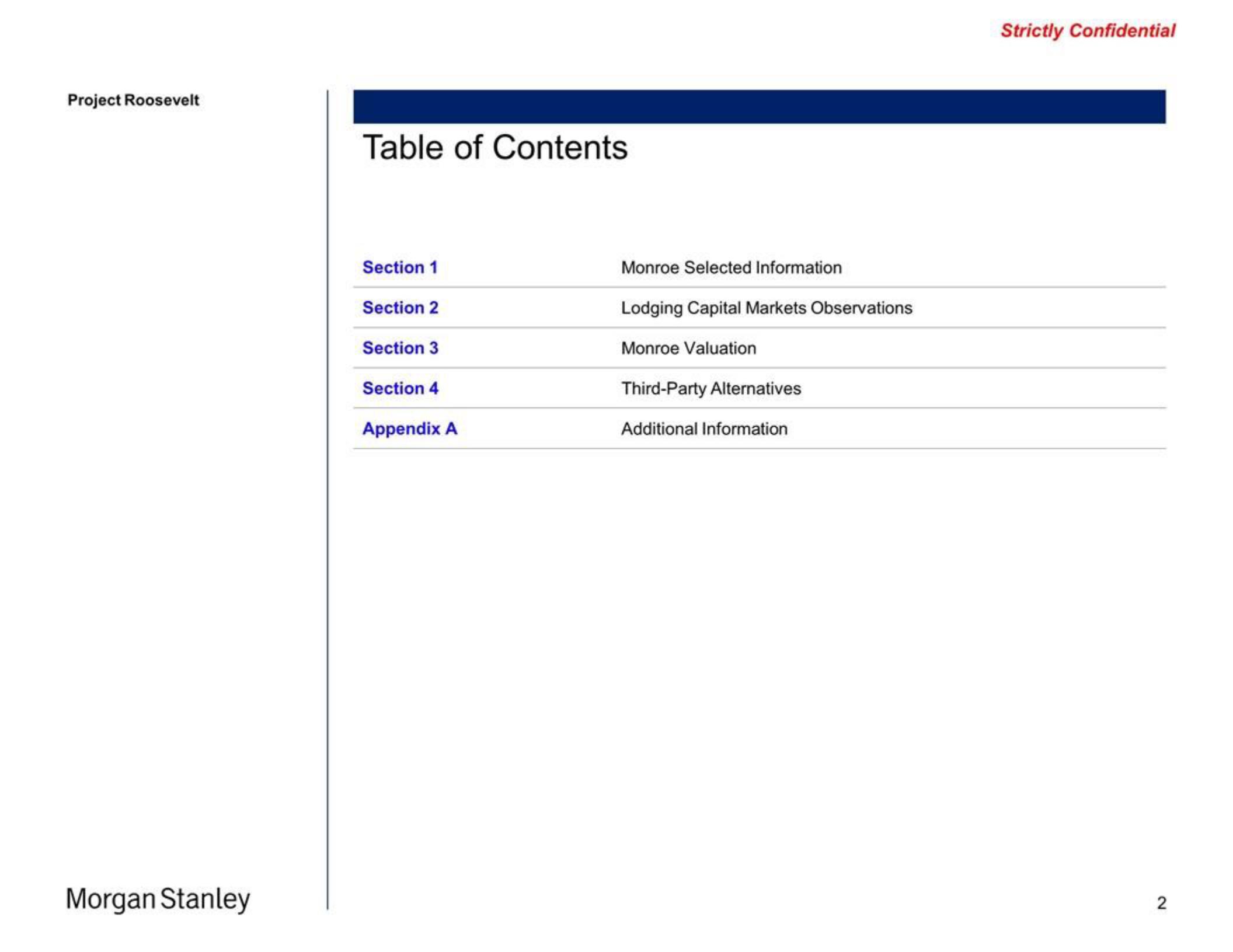 Morgan Stanley Investment Banking Pitch Book slide image #2