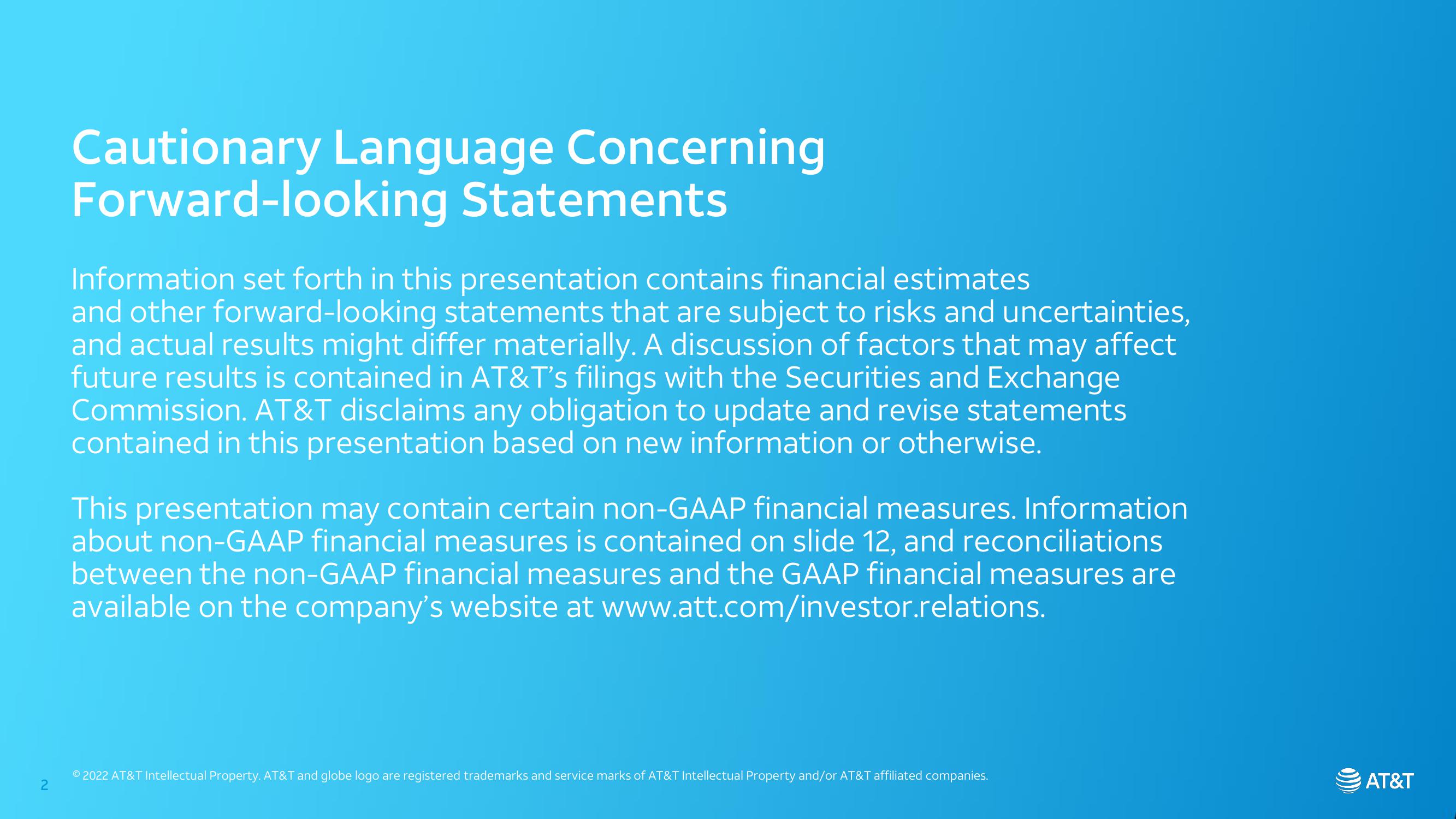 AT&T Results Presentation Deck slide image #2