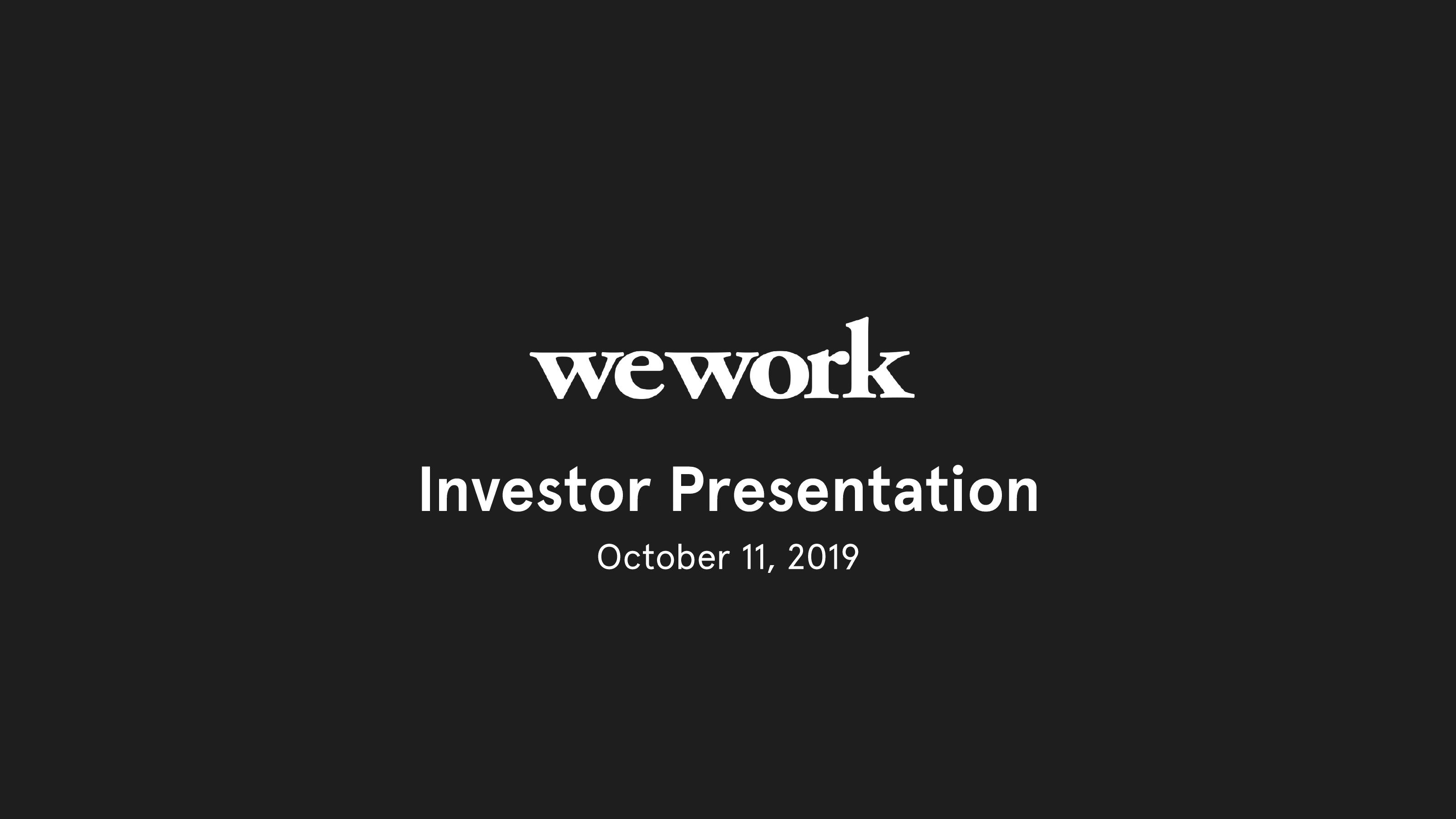 WeWork Investor Presentation Deck image