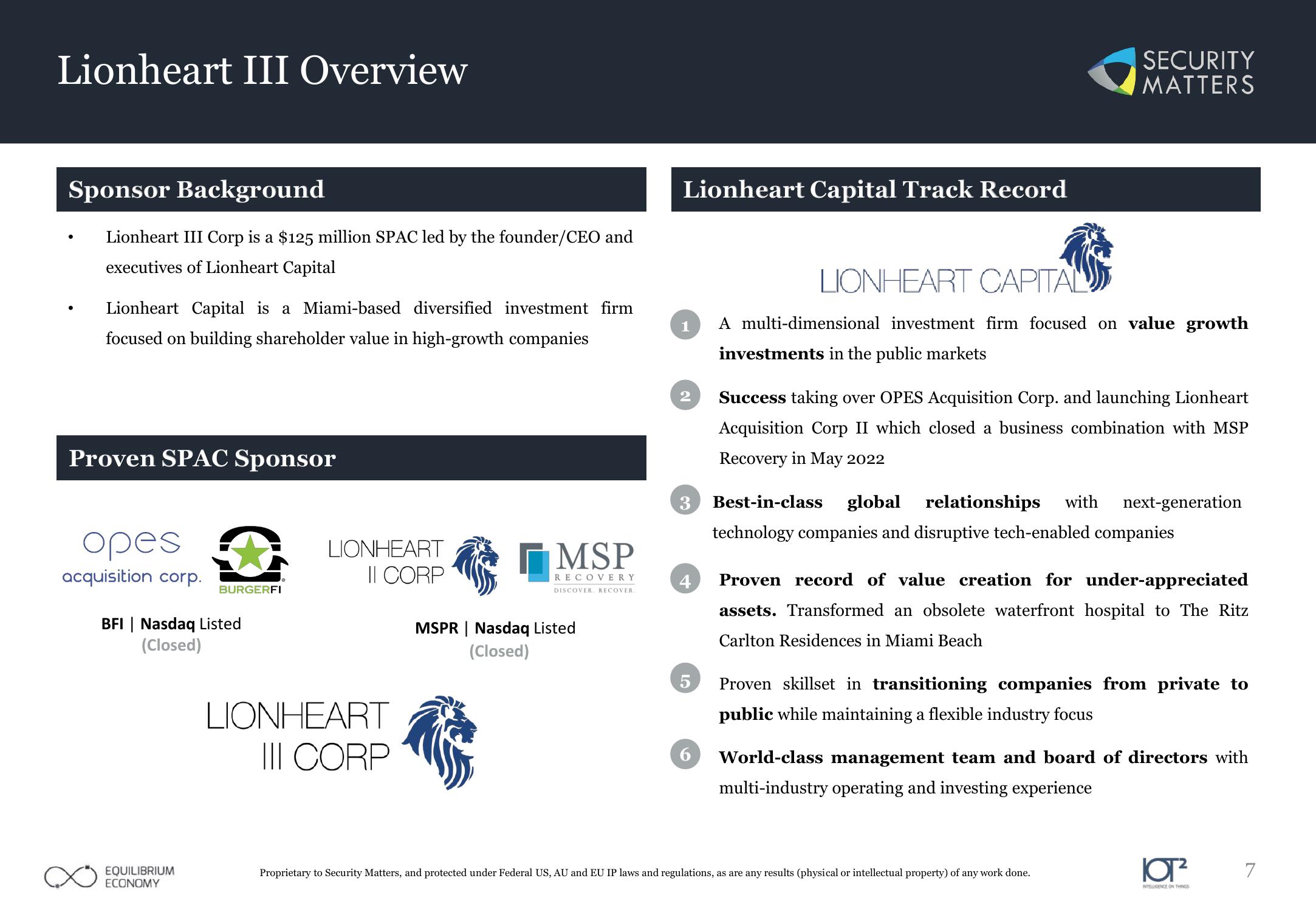 Security Matters SPAC Presentation Deck slide image #7