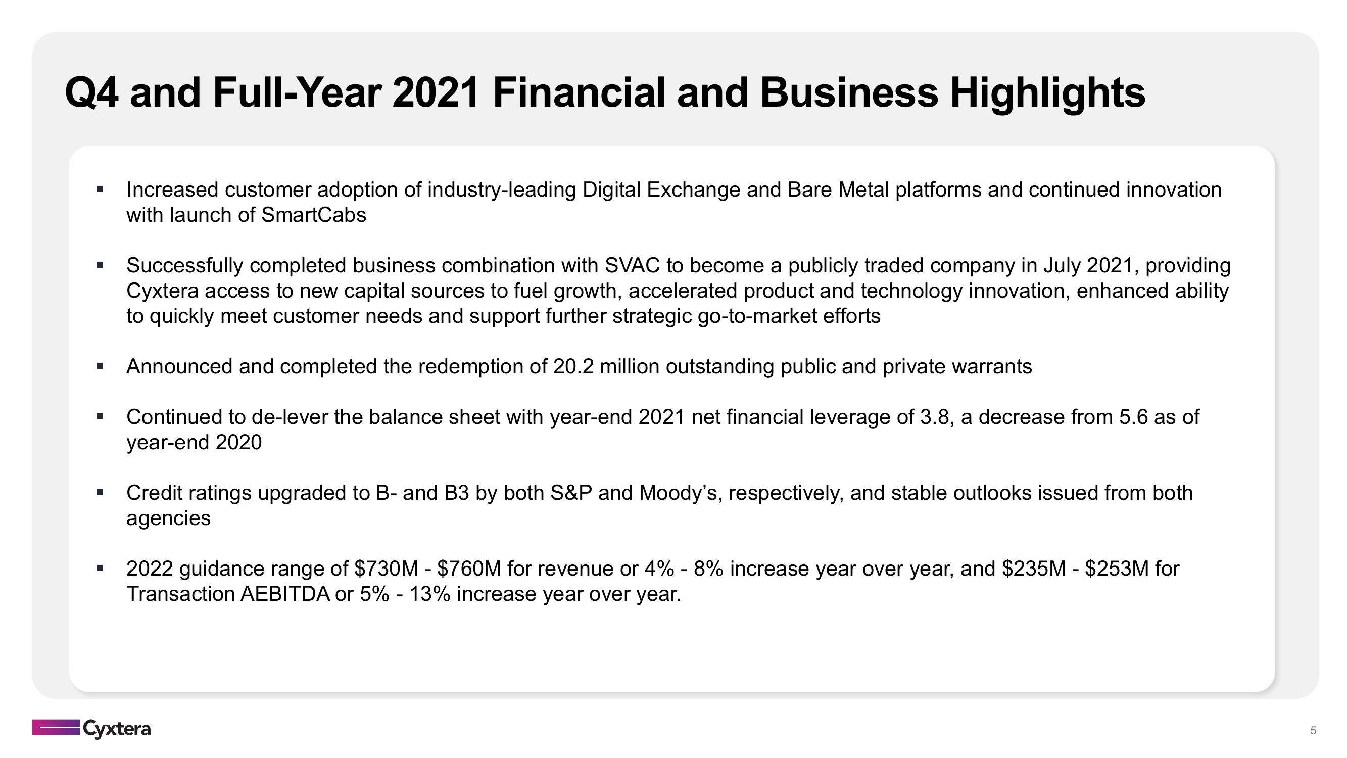 Cyxtera Results Presentation Deck slide image #5