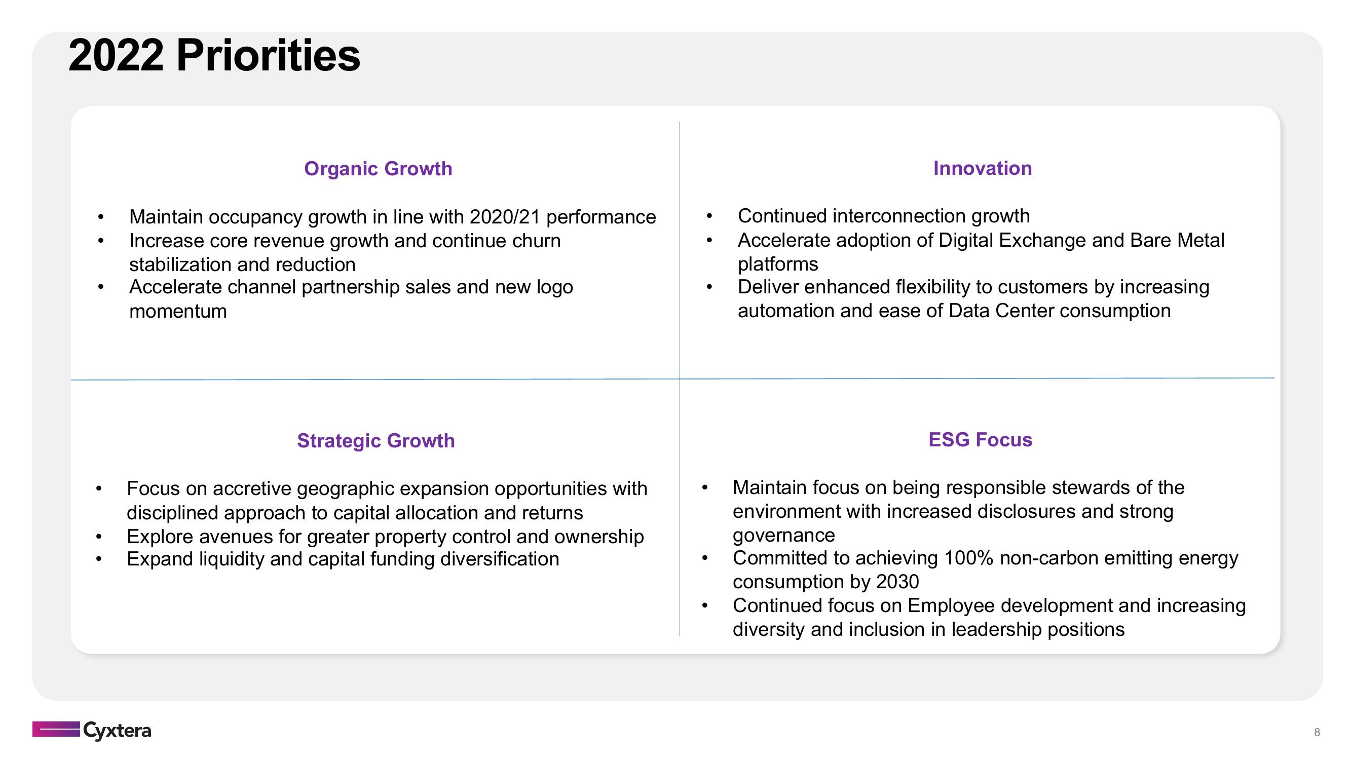 Cyxtera Results Presentation Deck slide image #8