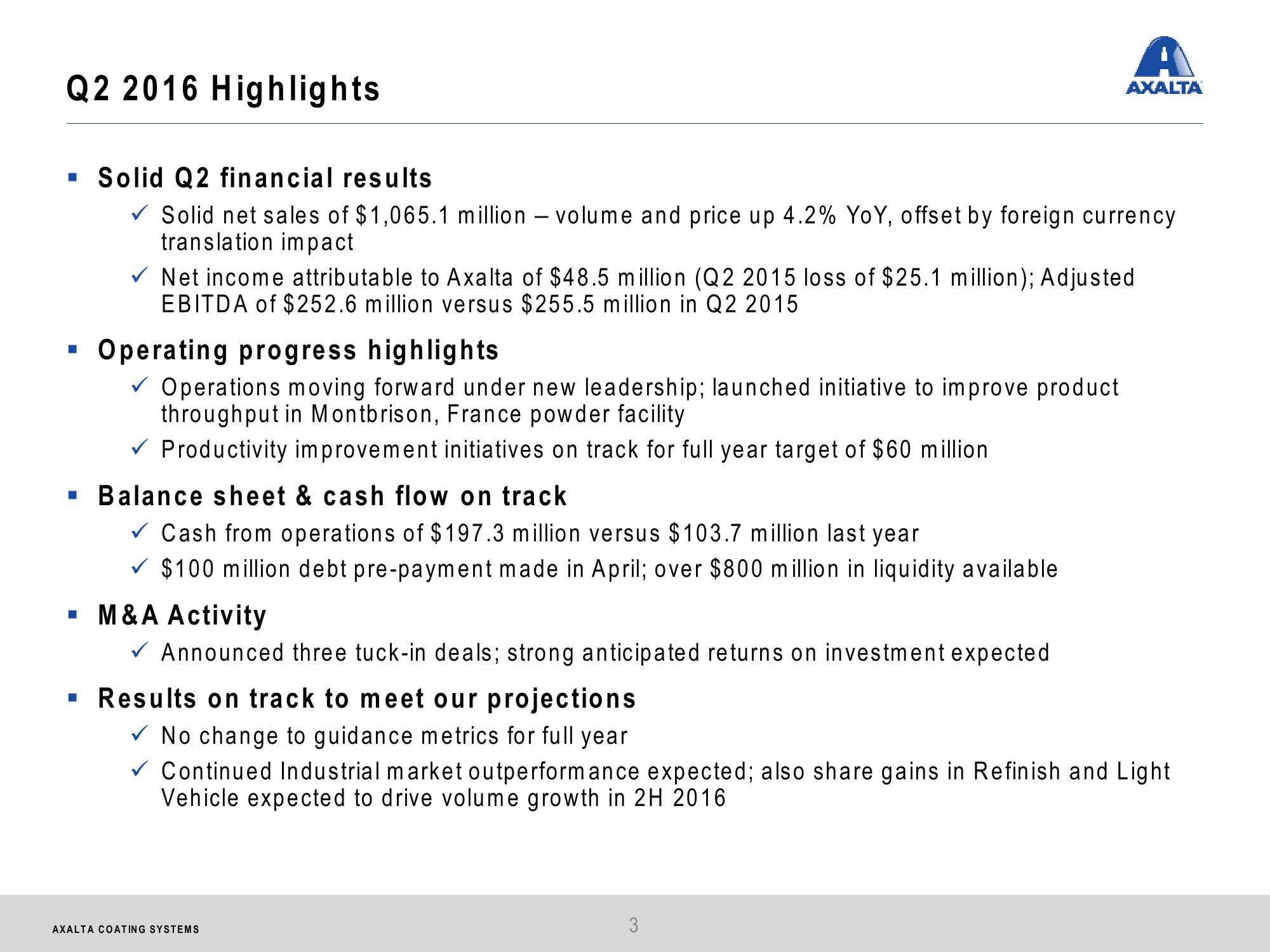 Q2 2016 Financial Results slide image #3