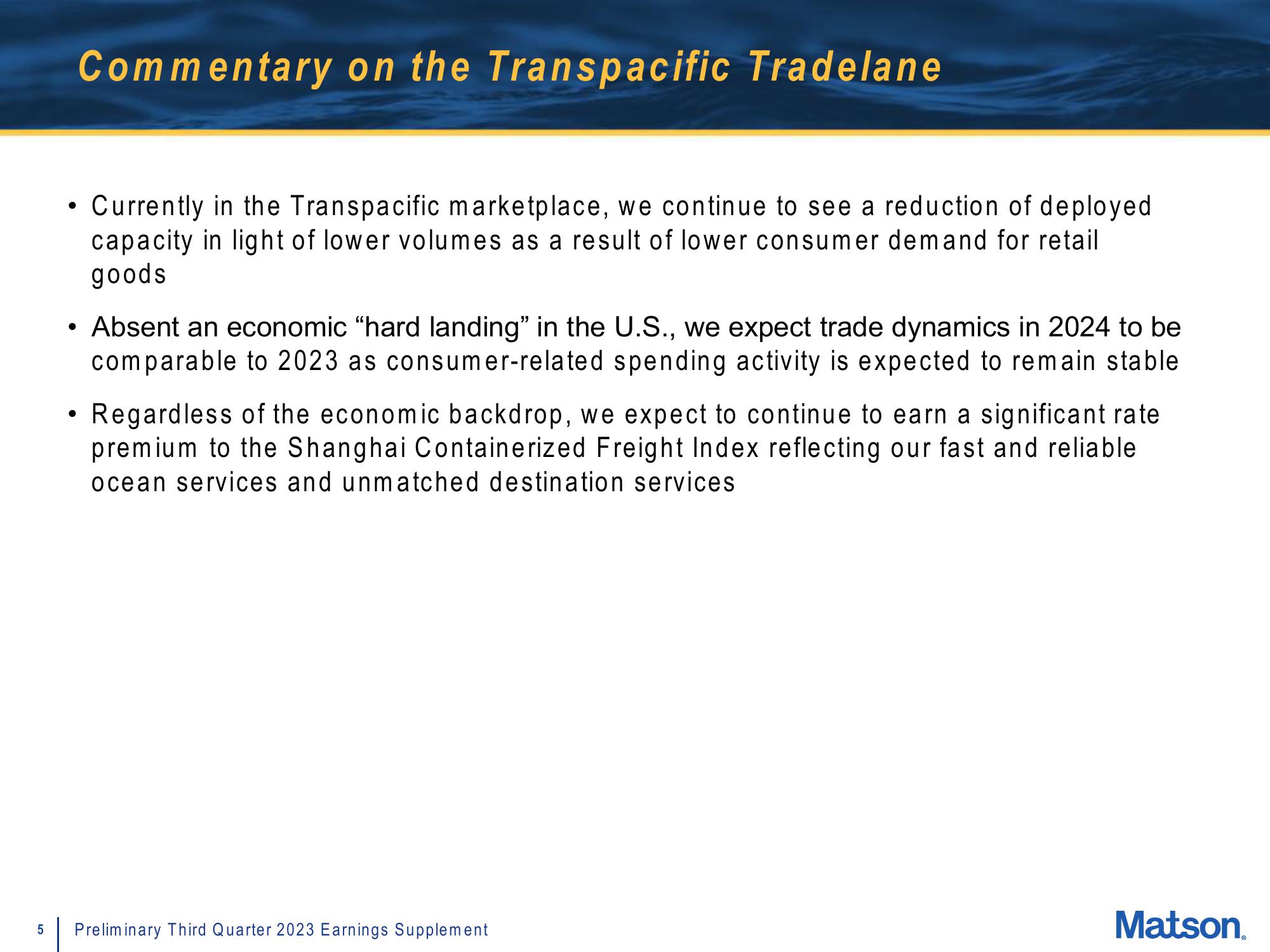 Matson Results Presentation Deck slide image #5